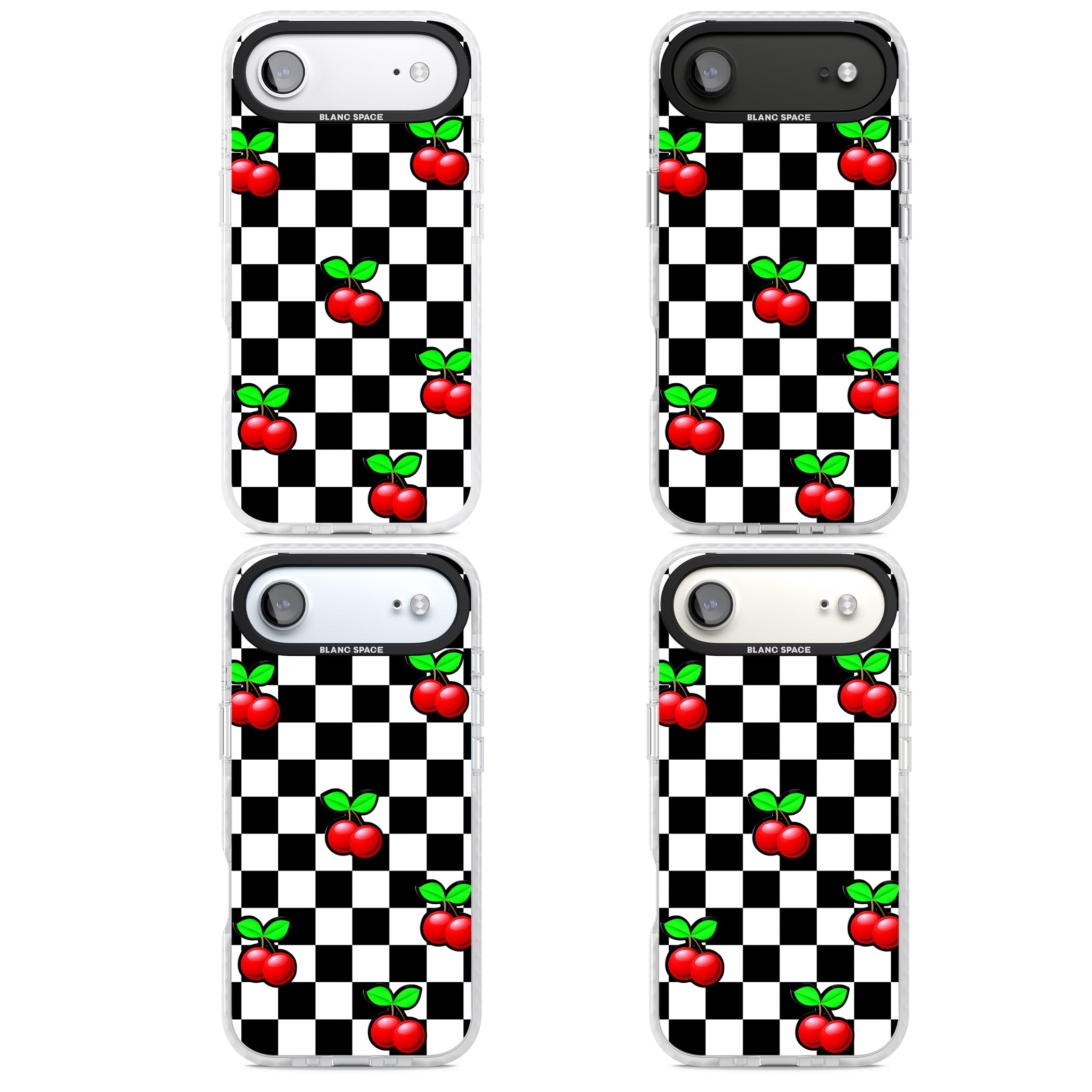 Checkered Cherry iPhone 17 Air Impact Pro Clear Phone Case APT Impact Protection
