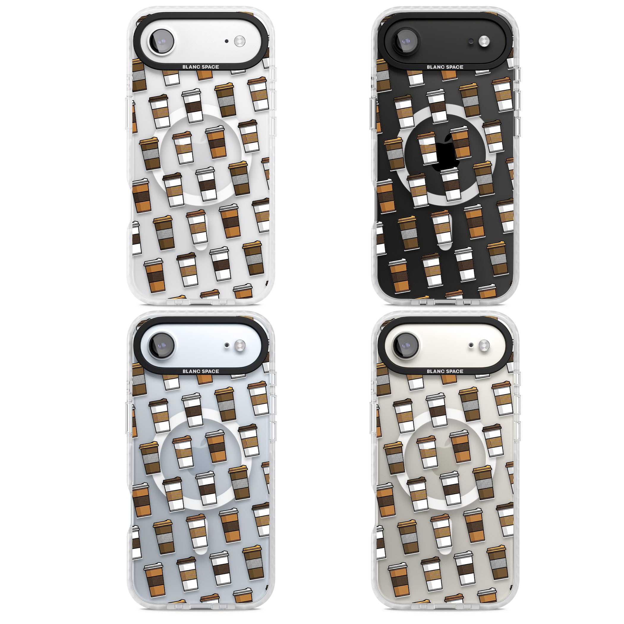 Coffee Cup Pattern iPhone 17 Air Impact Pro Clear Phone Case APT Impact Protection