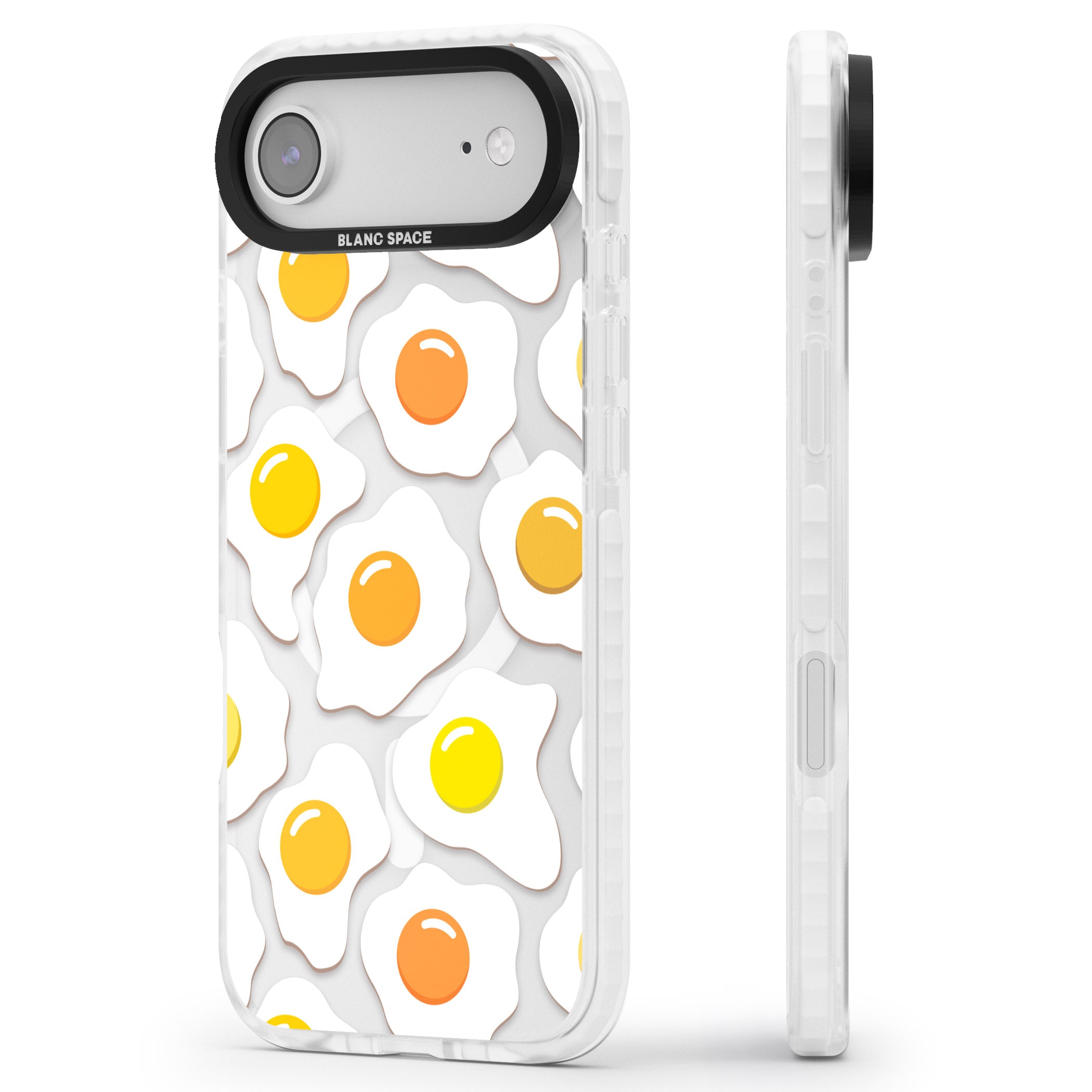 Fried Egg Pattern iPhone 17 Air Impact Pro Clear Phone Case Side Profile