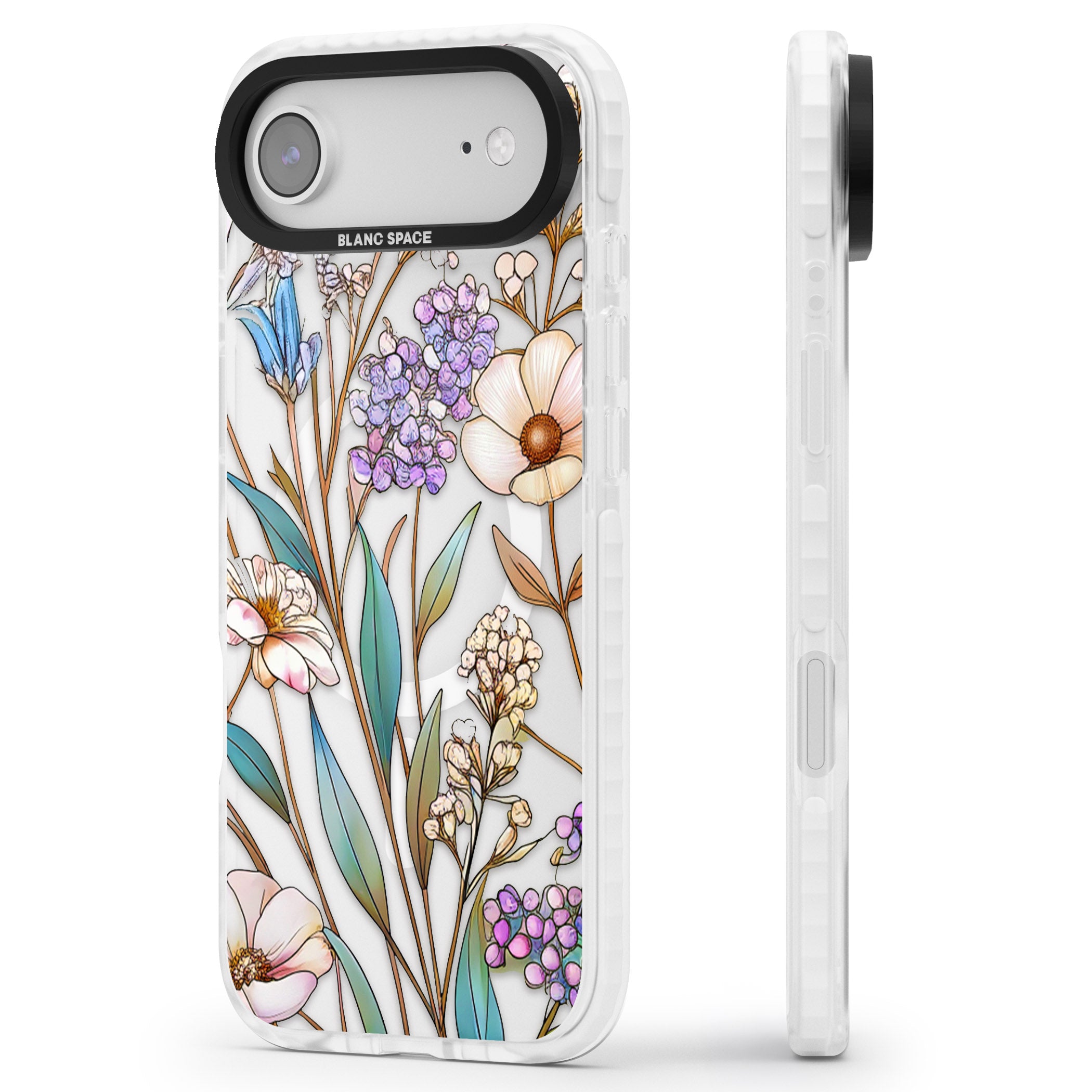 Glass Wildflower Mix iPhone 17 Air Impact Pro Clear Phone Case Side Profile