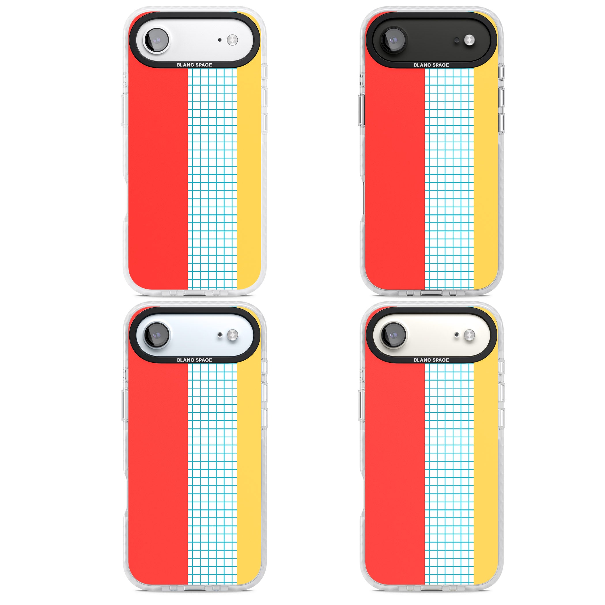 Abstract Grid Red, Blue, Yellow iPhone 17 Air Impact Pro Clear Phone Case APT Impact Protection