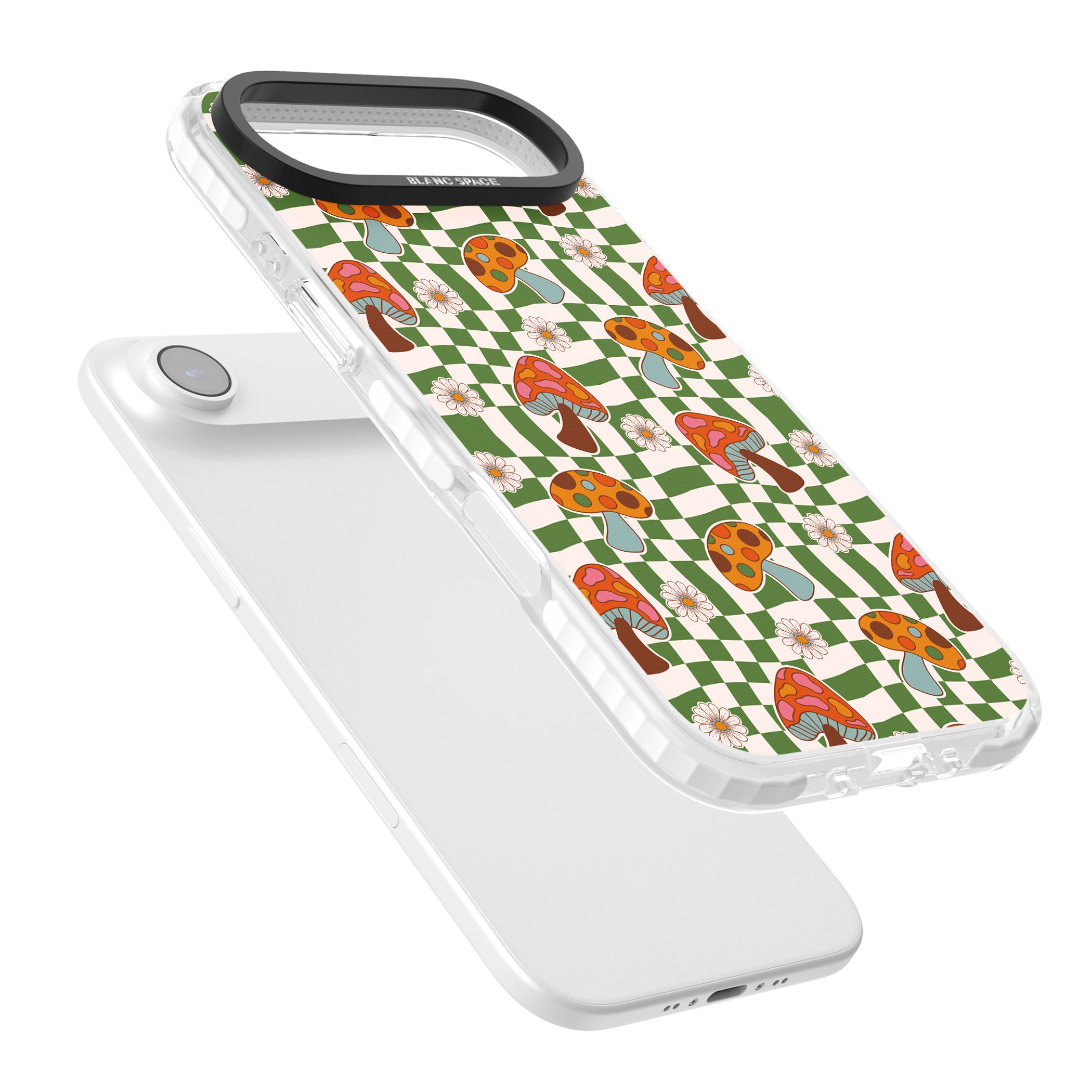 Wavy Checked Shroom & Bloom iPhone 17 Air Impact Pro Clear Phone Case Colours