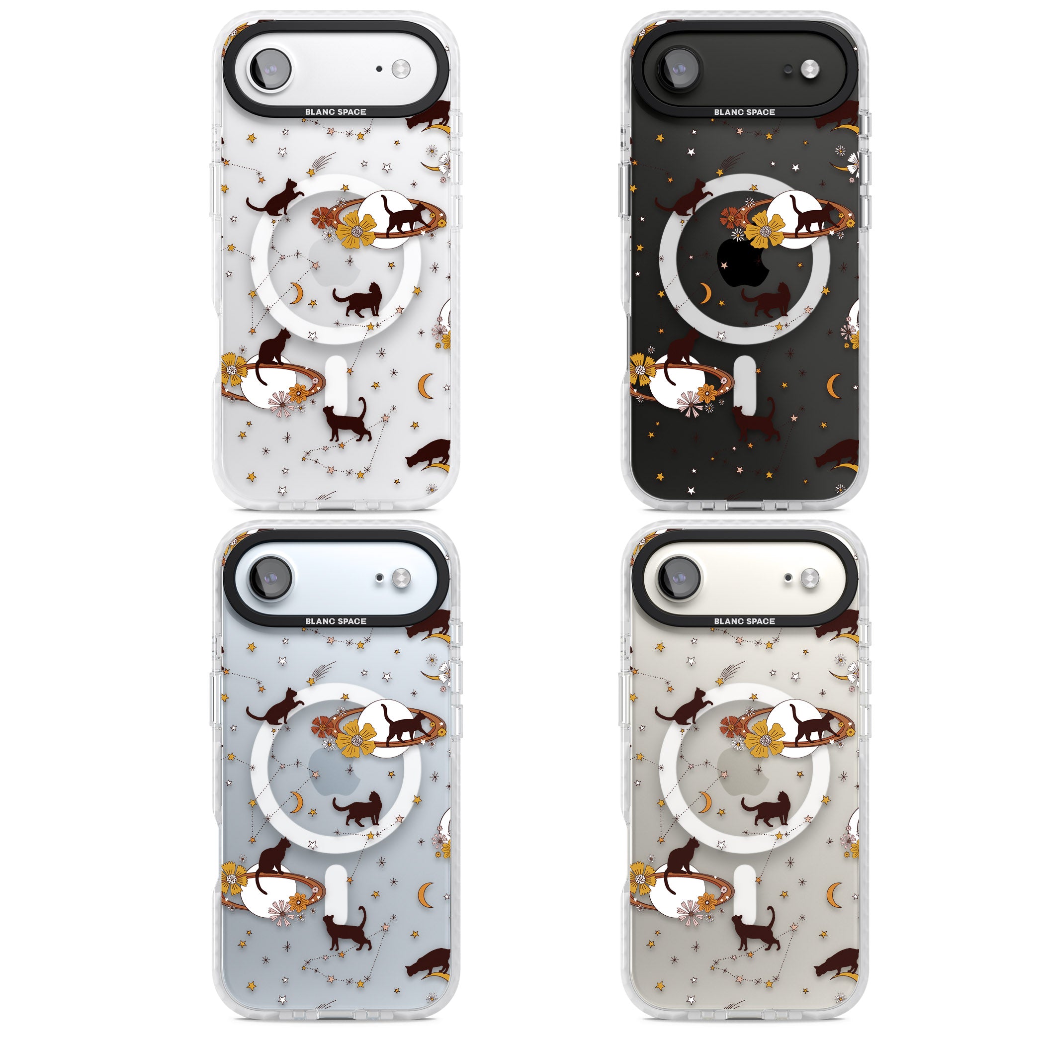 Halloween Cats And Astrology iPhone 17 Air Impact Pro Clear Phone Case APT Impact Protection