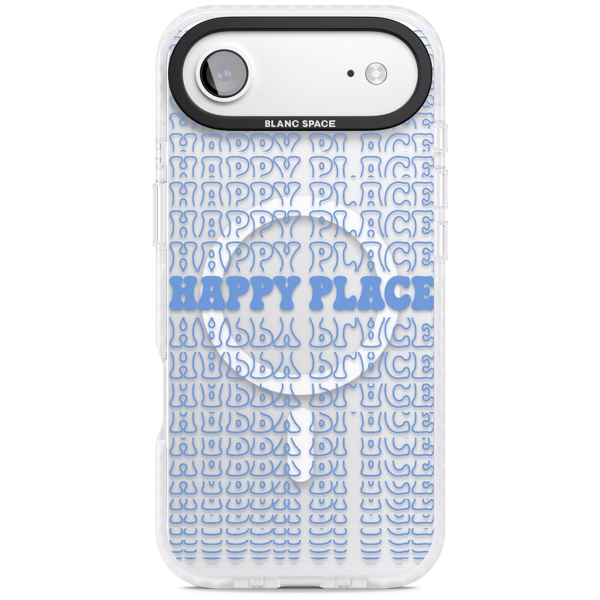 Happy Place (Blue) iPhone 17 Air Impact Pro Clear Phone Case
