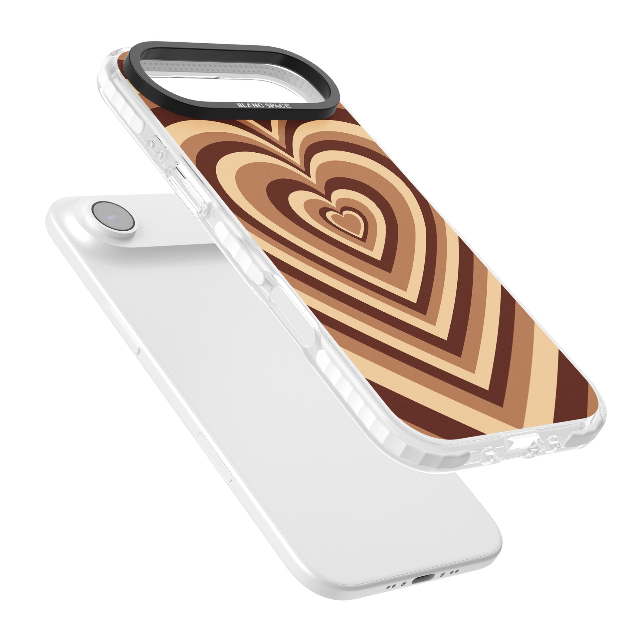 Latte Heart Illusion iPhone 17 Air Impact Pro Clear Phone Case Colours