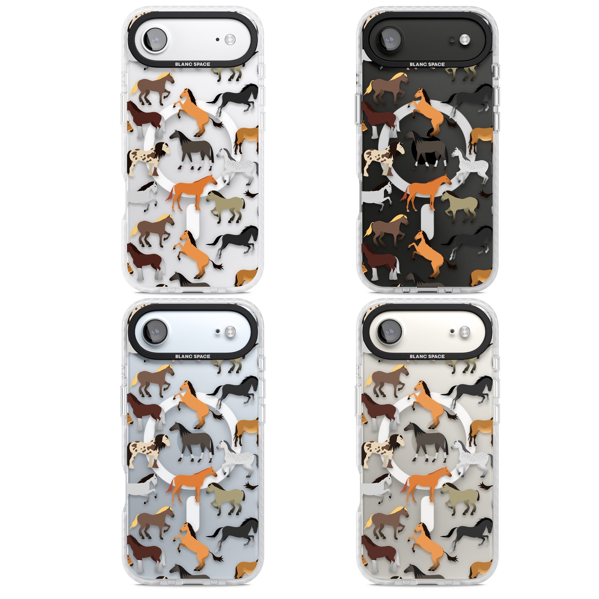 Horse Pattern iPhone 17 Air Impact Pro Clear Phone Case APT Impact Protection