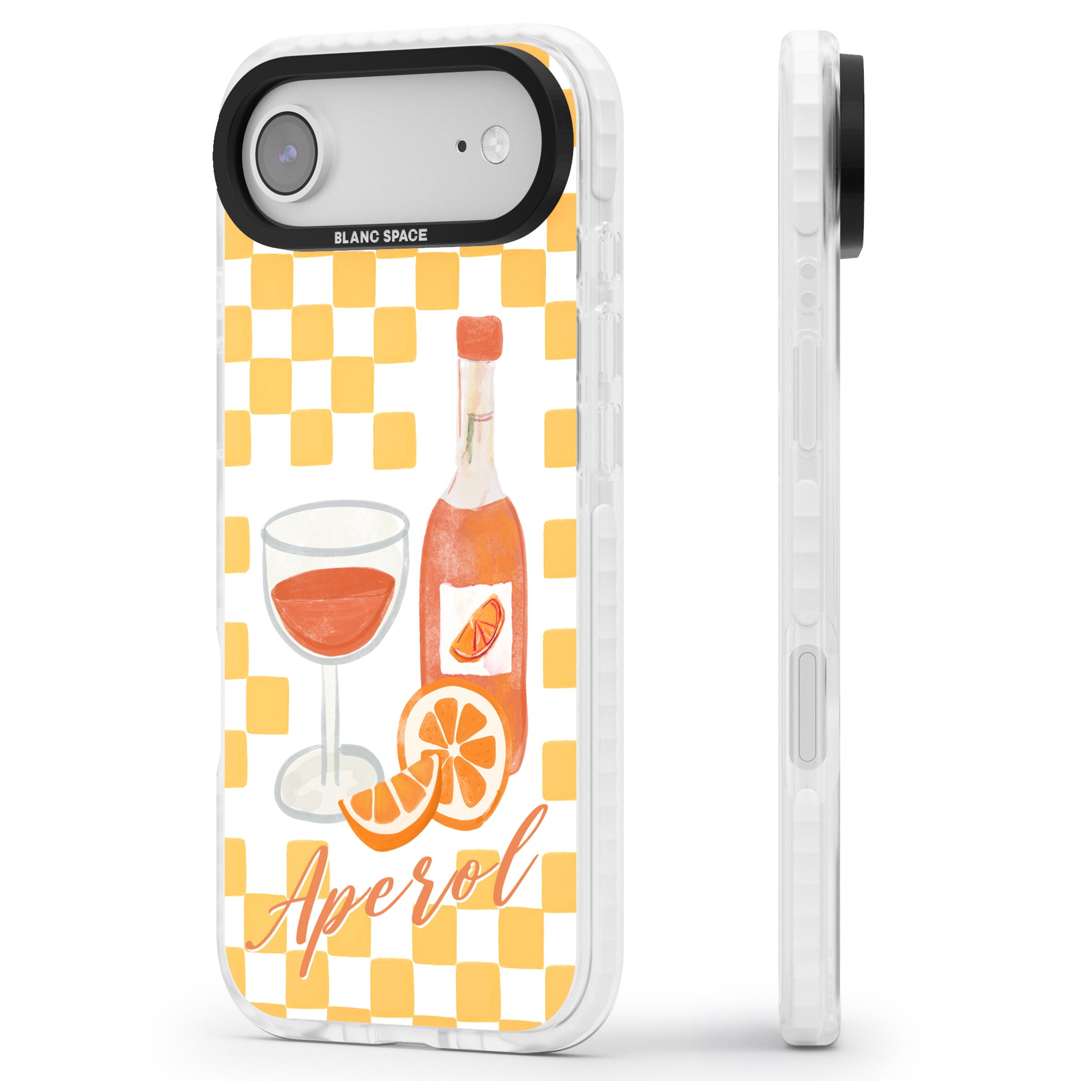 Checked Spritz iPhone 17 Air Impact Pro Clear Phone Case Side Profile