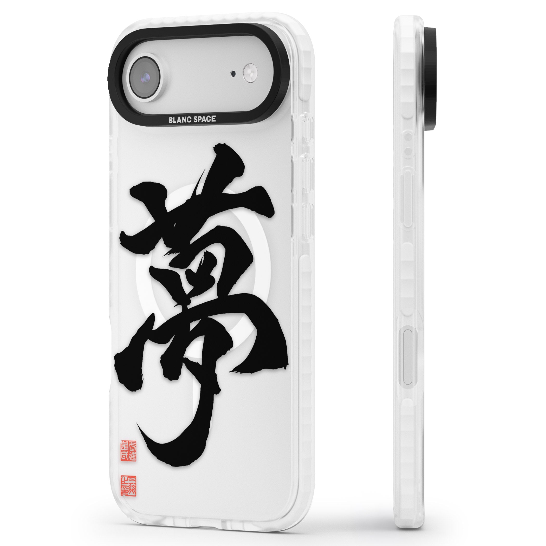 Japanese Kanji Dream iPhone 17 Air Impact Pro Clear Phone Case Side Profile