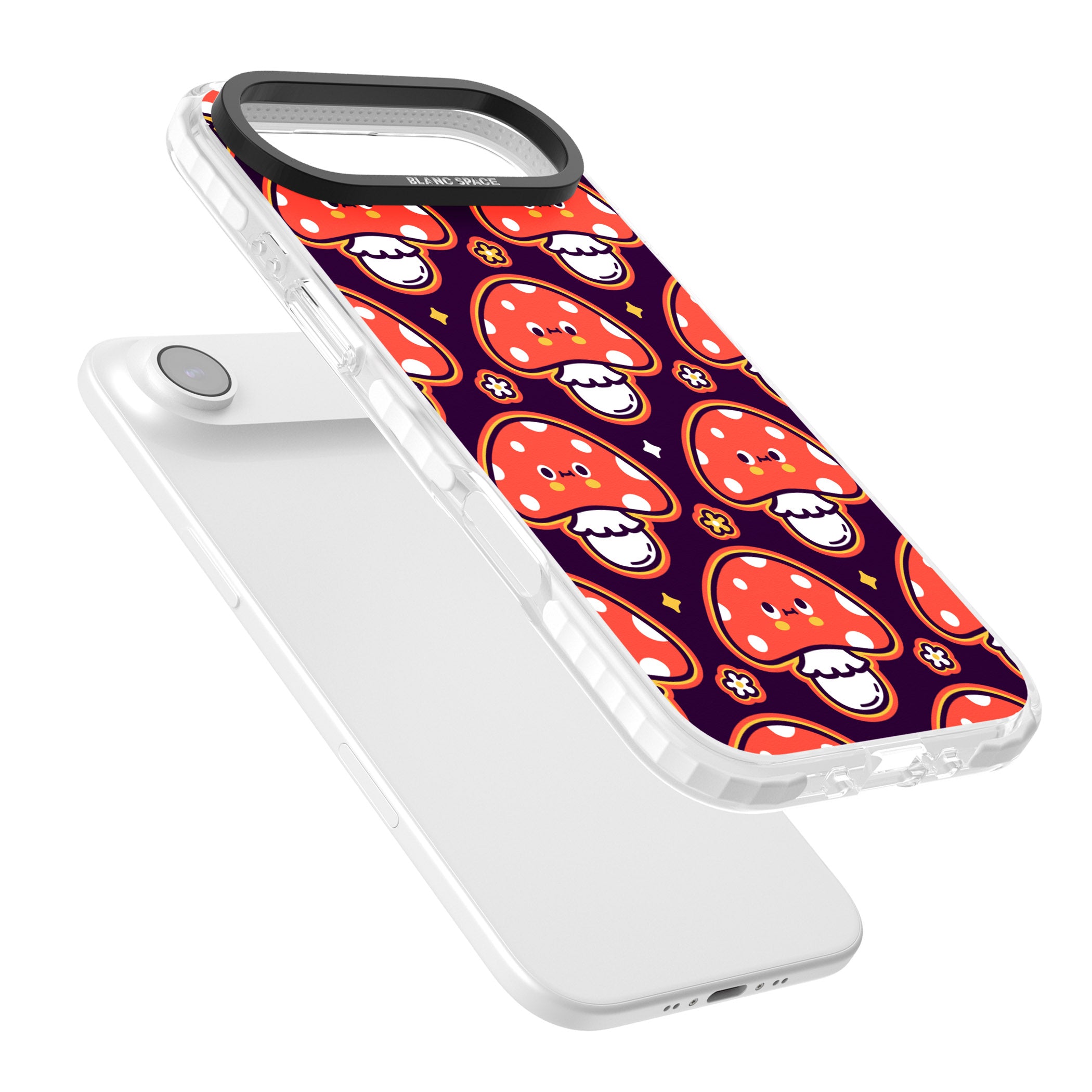 Mushroom Kawaii Pattern iPhone 17 Air Impact Pro Clear Phone Case Colours