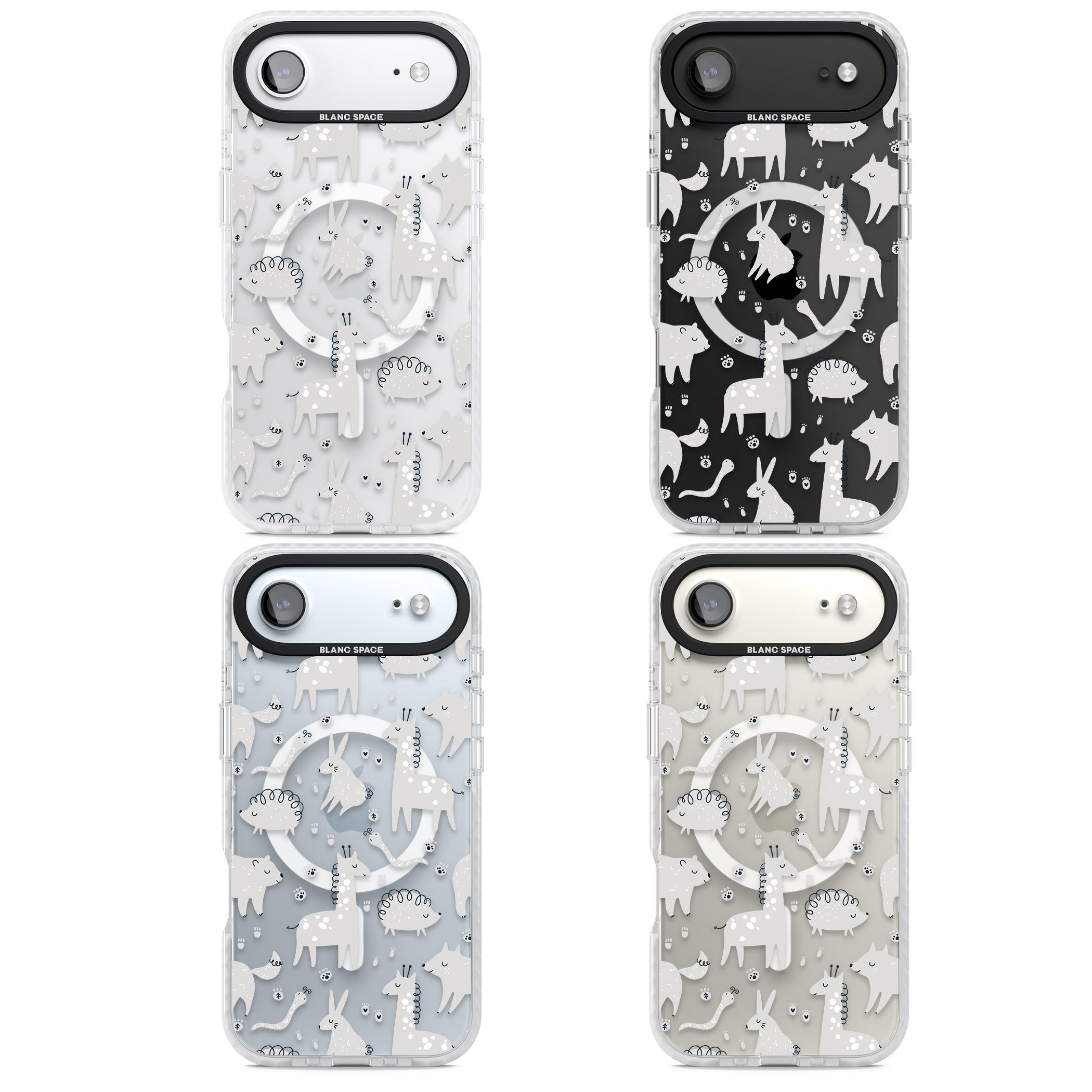 Monochrome Animal Party iPhone 17 Air Impact Pro Clear Phone Case APT Impact Protection