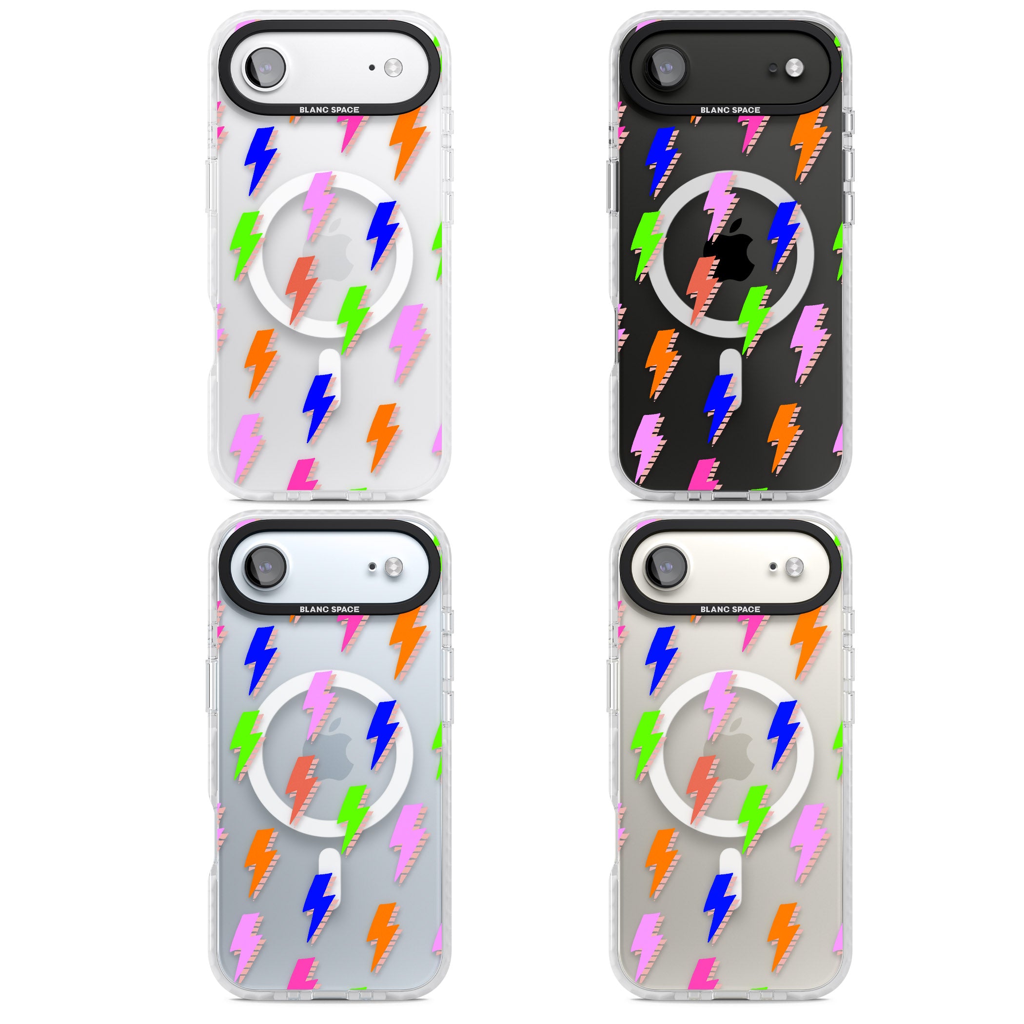 Rainbow Pop Lightning iPhone 17 Air Impact Pro Clear Phone Case APT Impact Protection