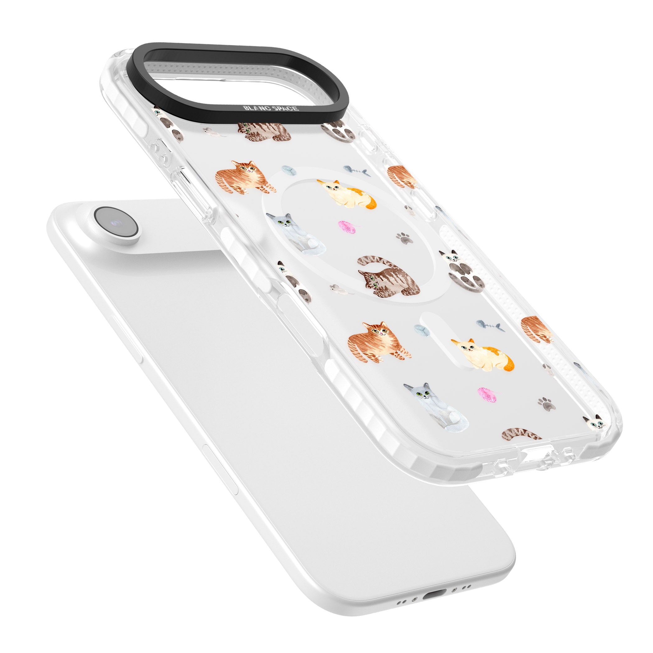 Playful Cats iPhone 17 Air Impact Pro Clear Phone Case Colours