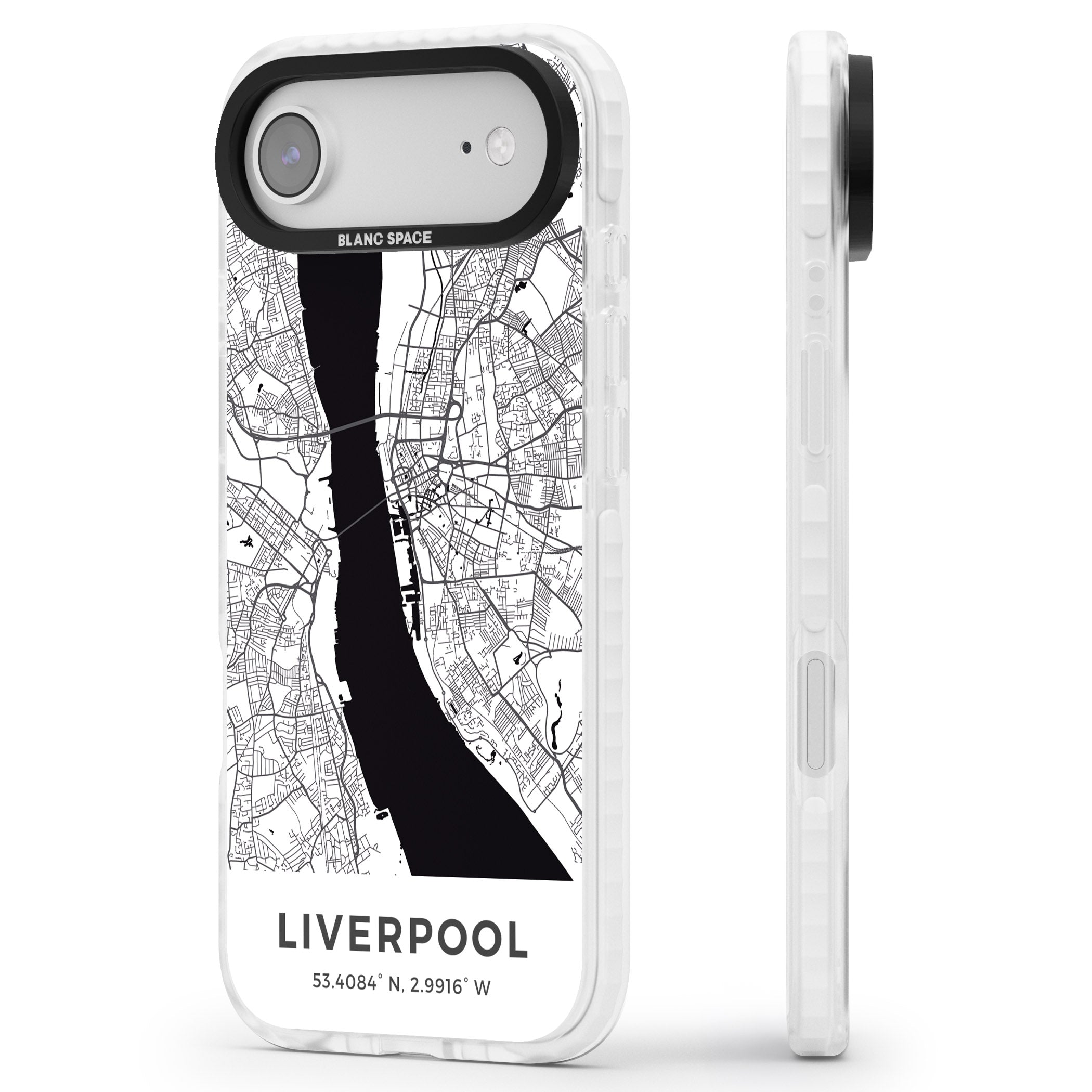 Liverpool Map iPhone 17 Air Impact Pro Clear Phone Case Side Profile