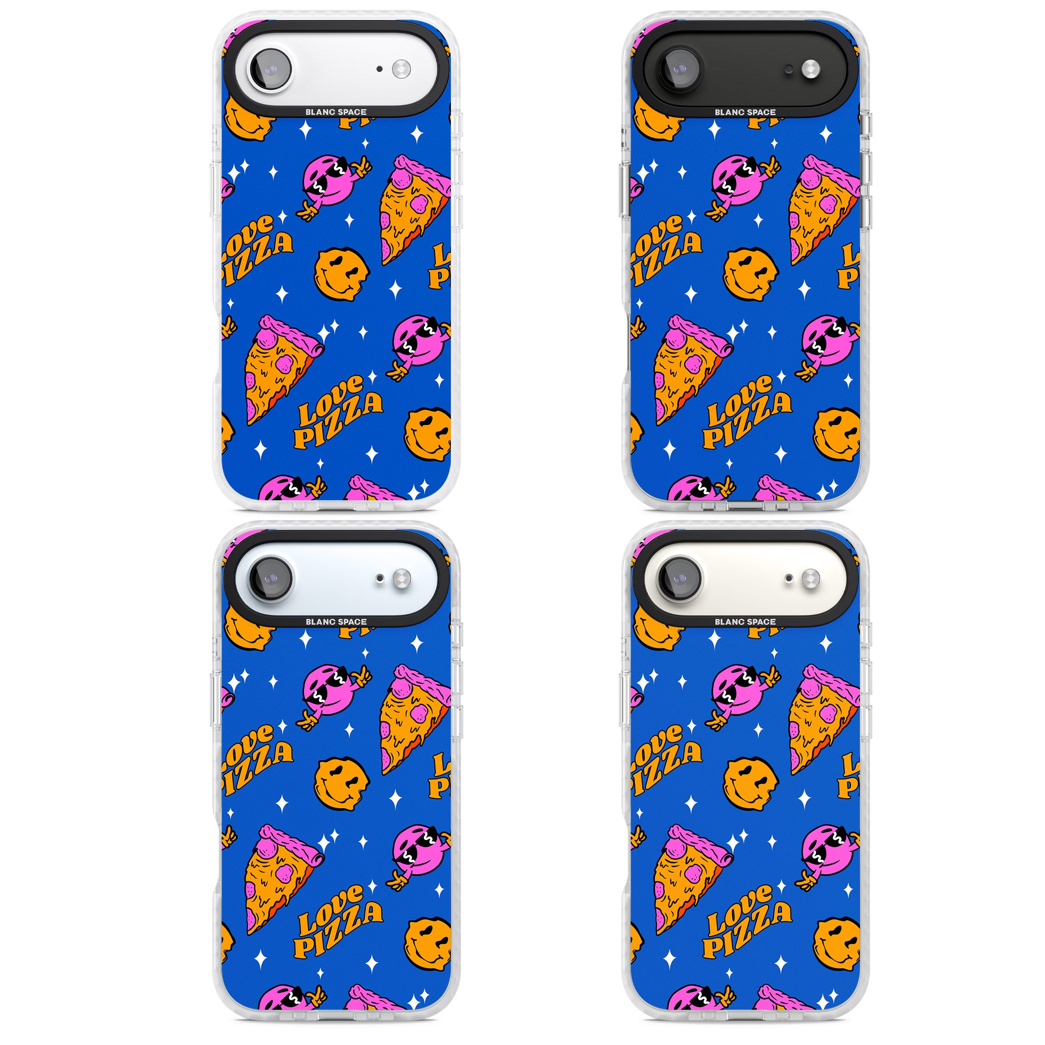 Psychedelic Love Pizza Pattern iPhone 17 Air Impact Pro Clear Phone Case APT Impact Protection