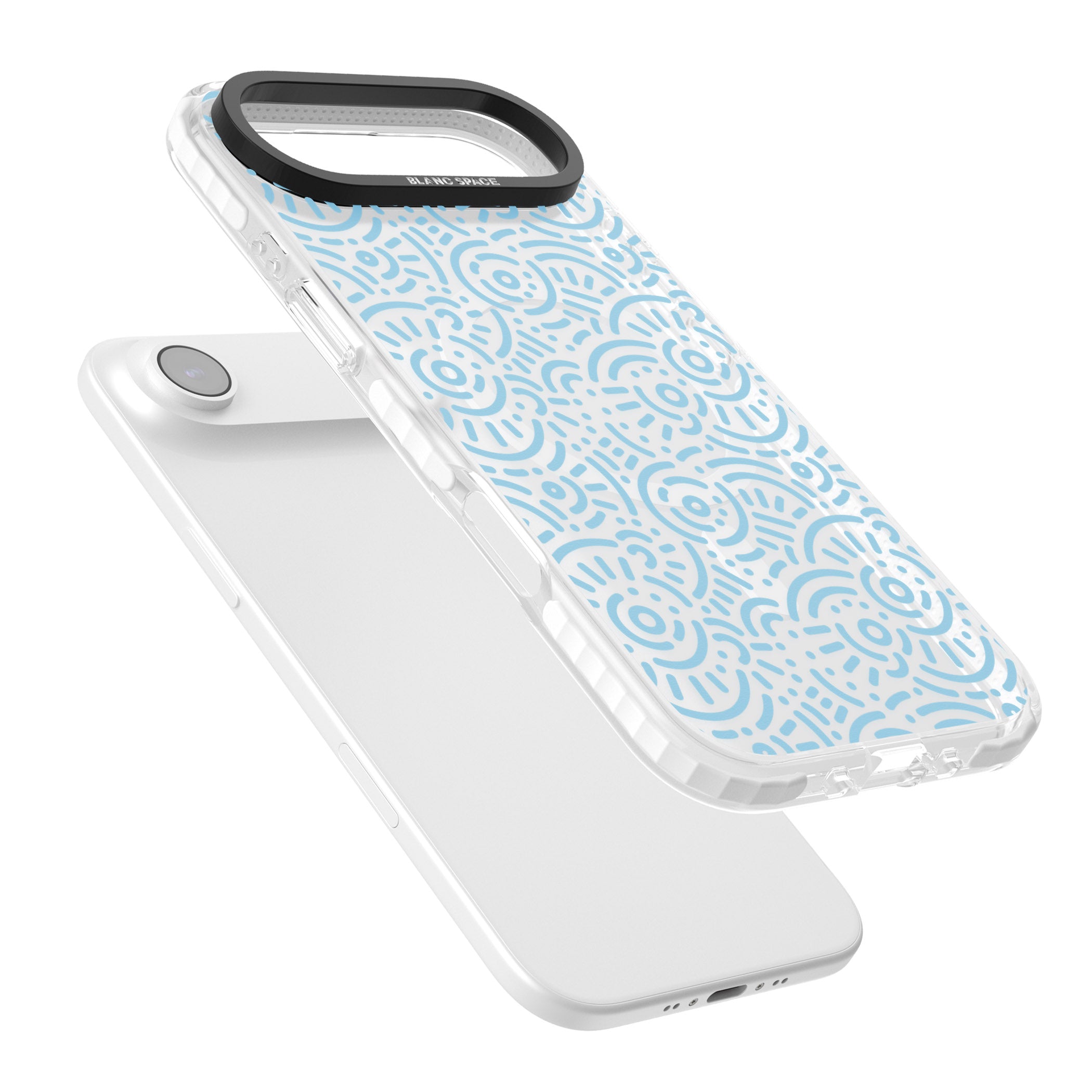 Light Blue Retro Pattern iPhone 17 Air Impact Pro Clear Phone Case Colours