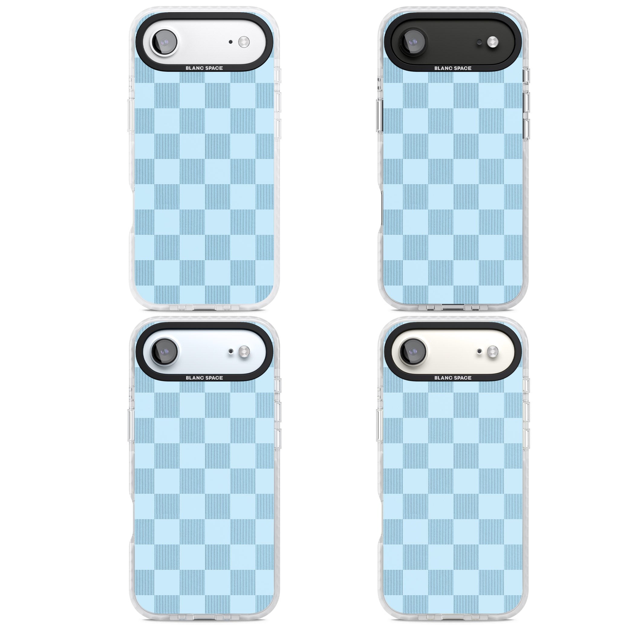 Skyblue Checkered iPhone 17 Air Impact Pro Clear Phone Case APT Impact Protection