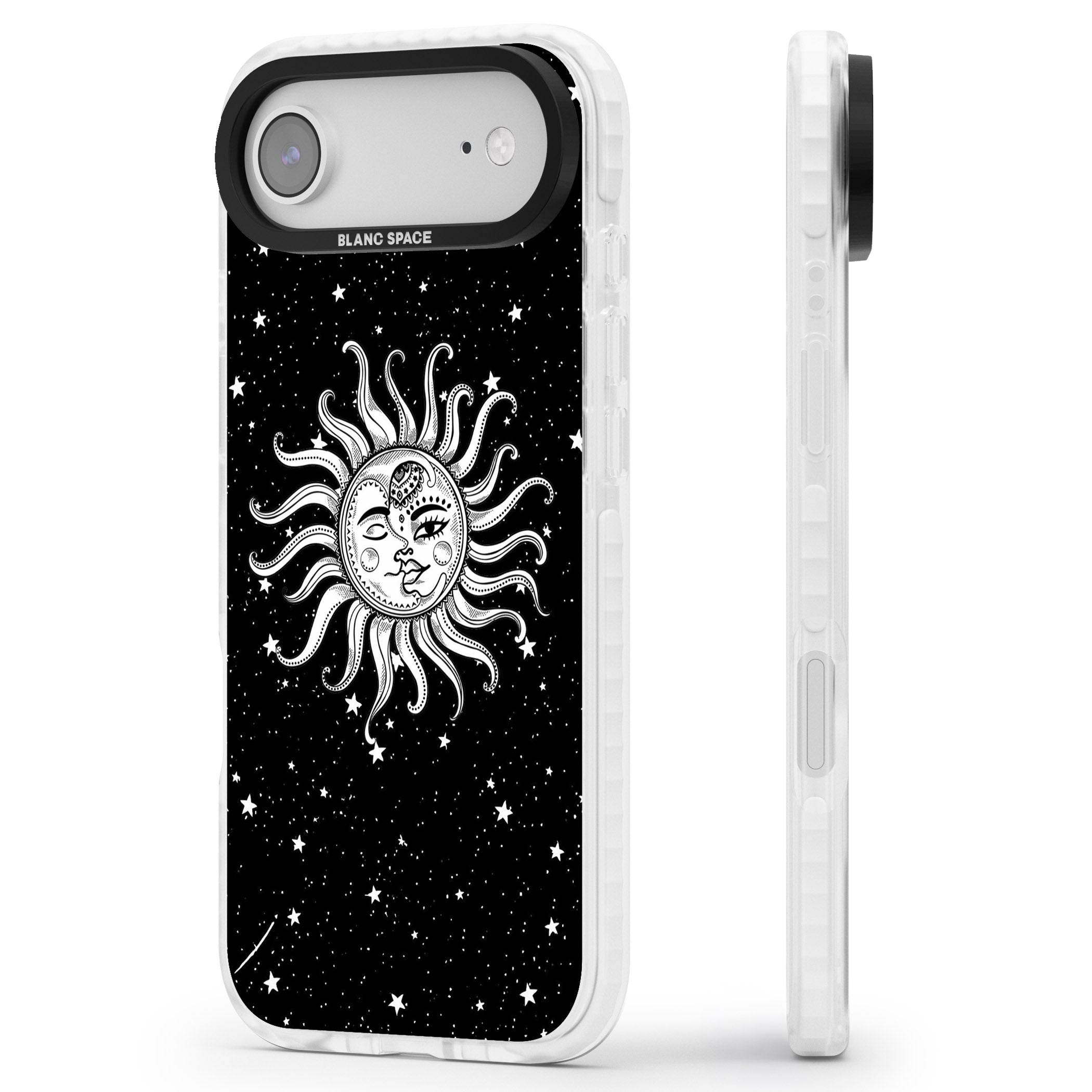 Mystic Sun Moon iPhone 17 Air Impact Pro Clear Phone Case Side Profile