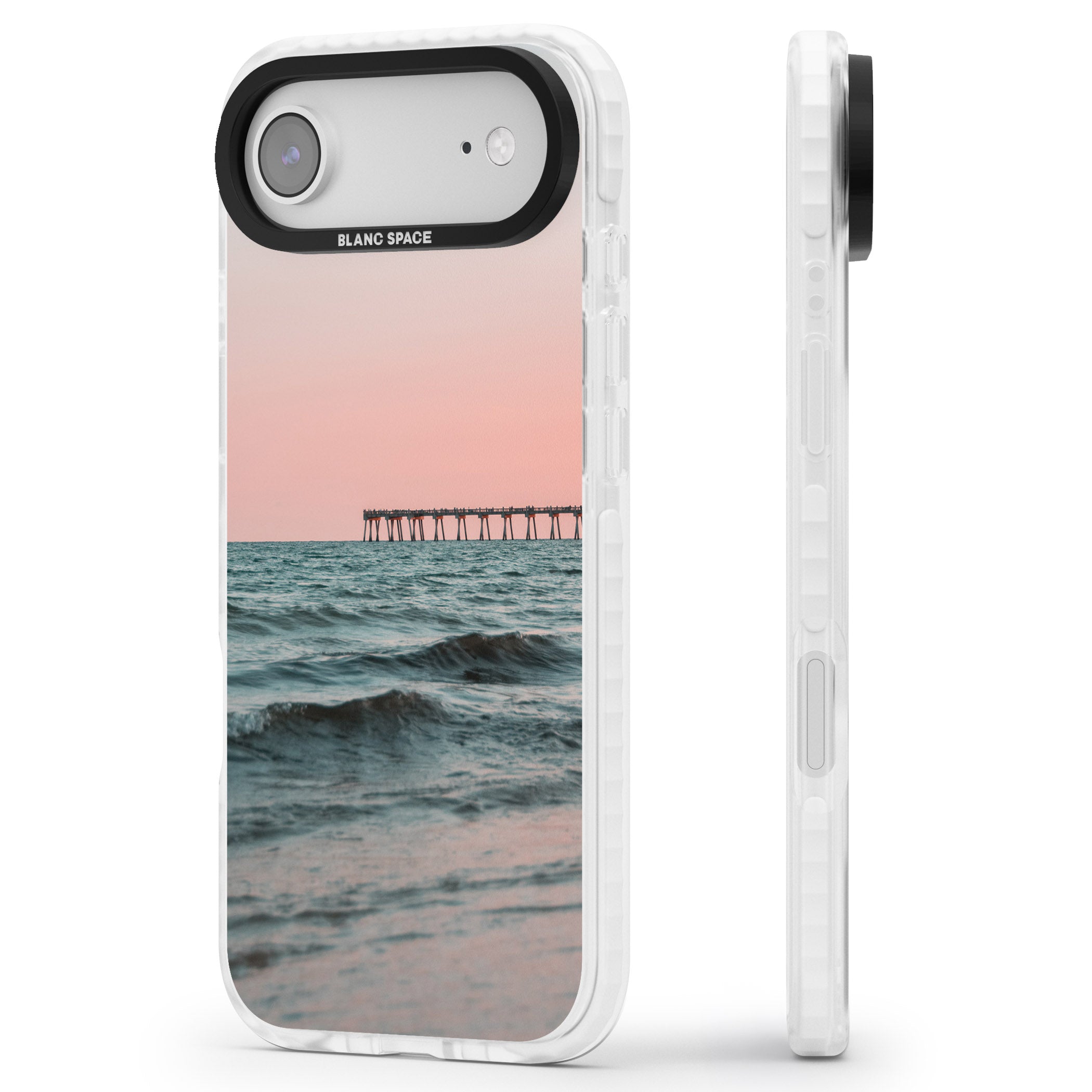Sunset Pier iPhone 17 Air Impact Pro Clear Phone Case Side Profile