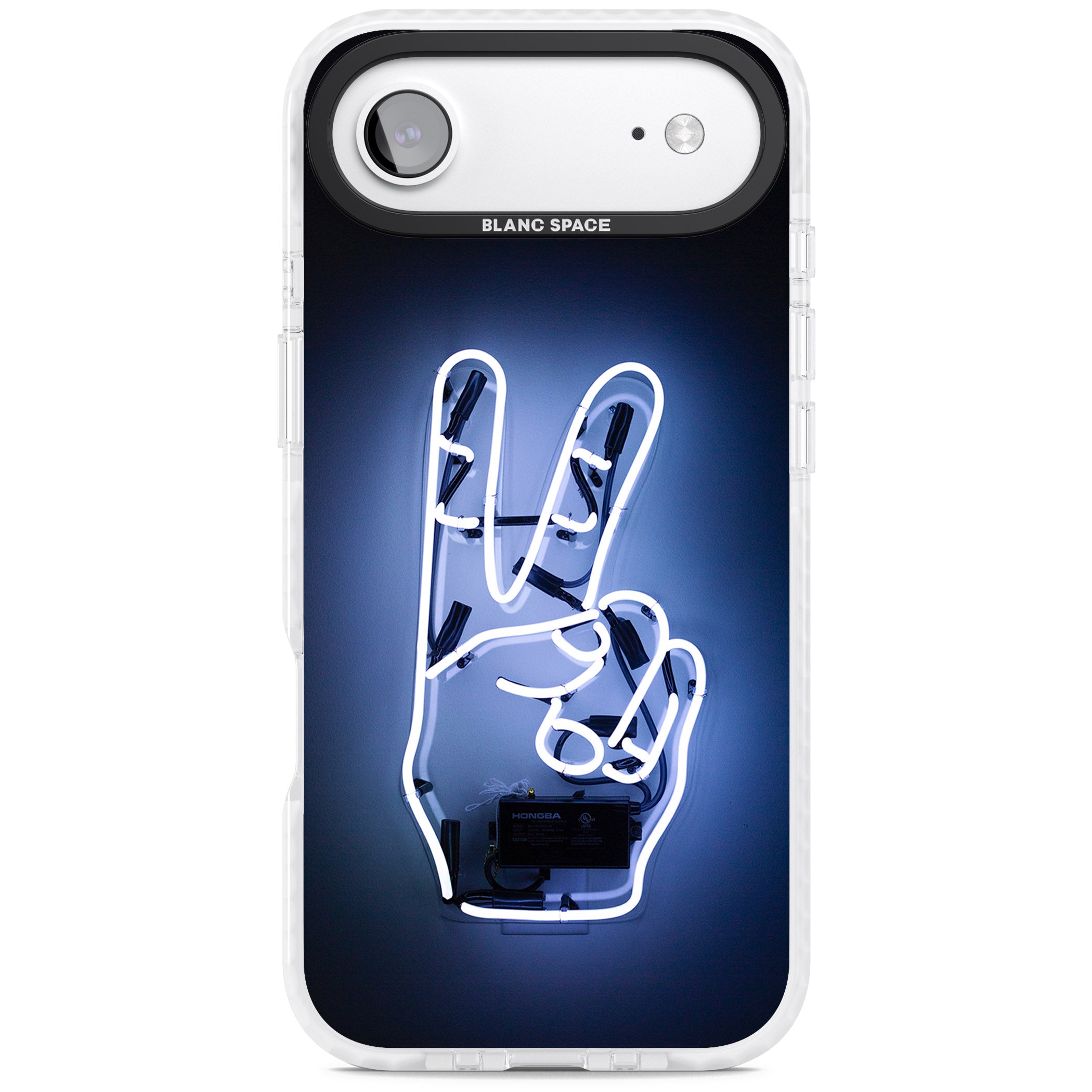 Neon Peace Sign iPhone 17 Air Impact Pro Clear Phone Case