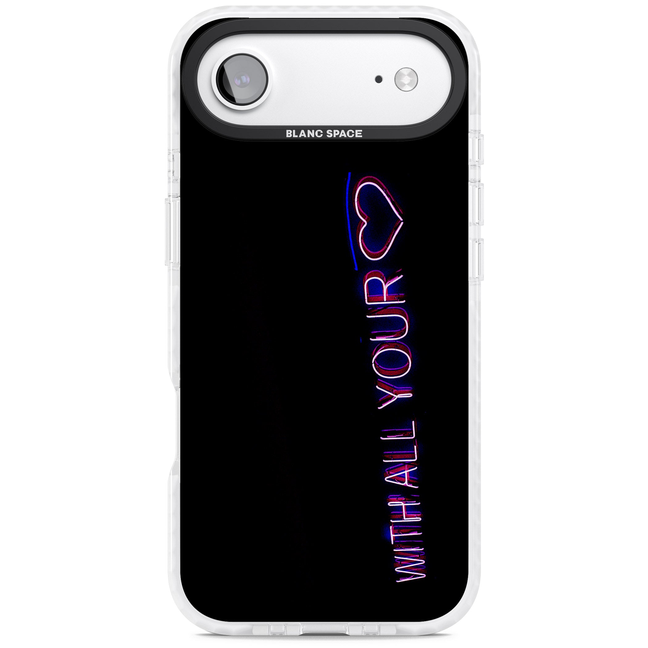 Neon Heart Script iPhone 17 Air Impact Pro Clear Phone Case