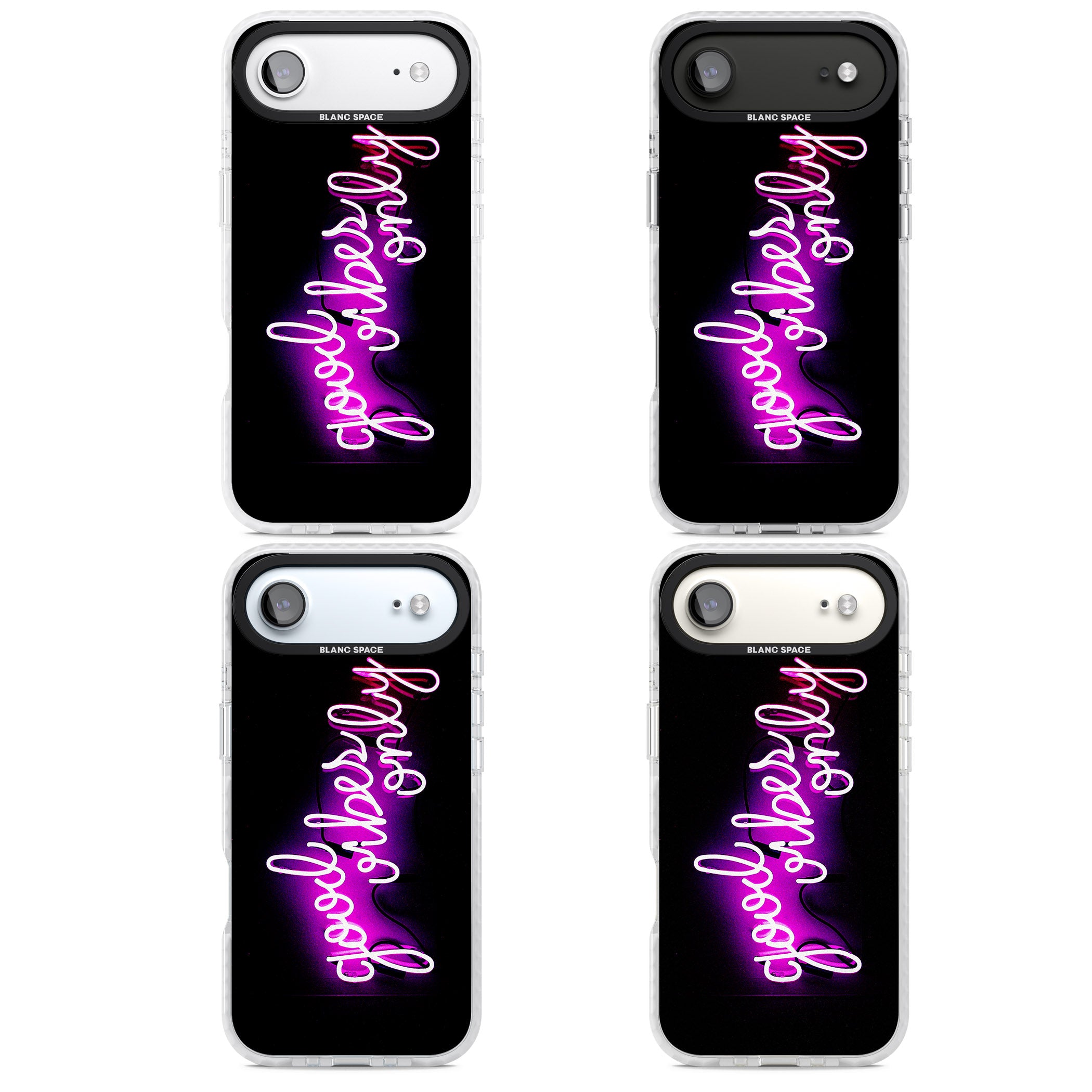 Good Vibes Only Neon Glow iPhone 17 Air Impact Pro Clear Phone Case APT Impact Protection