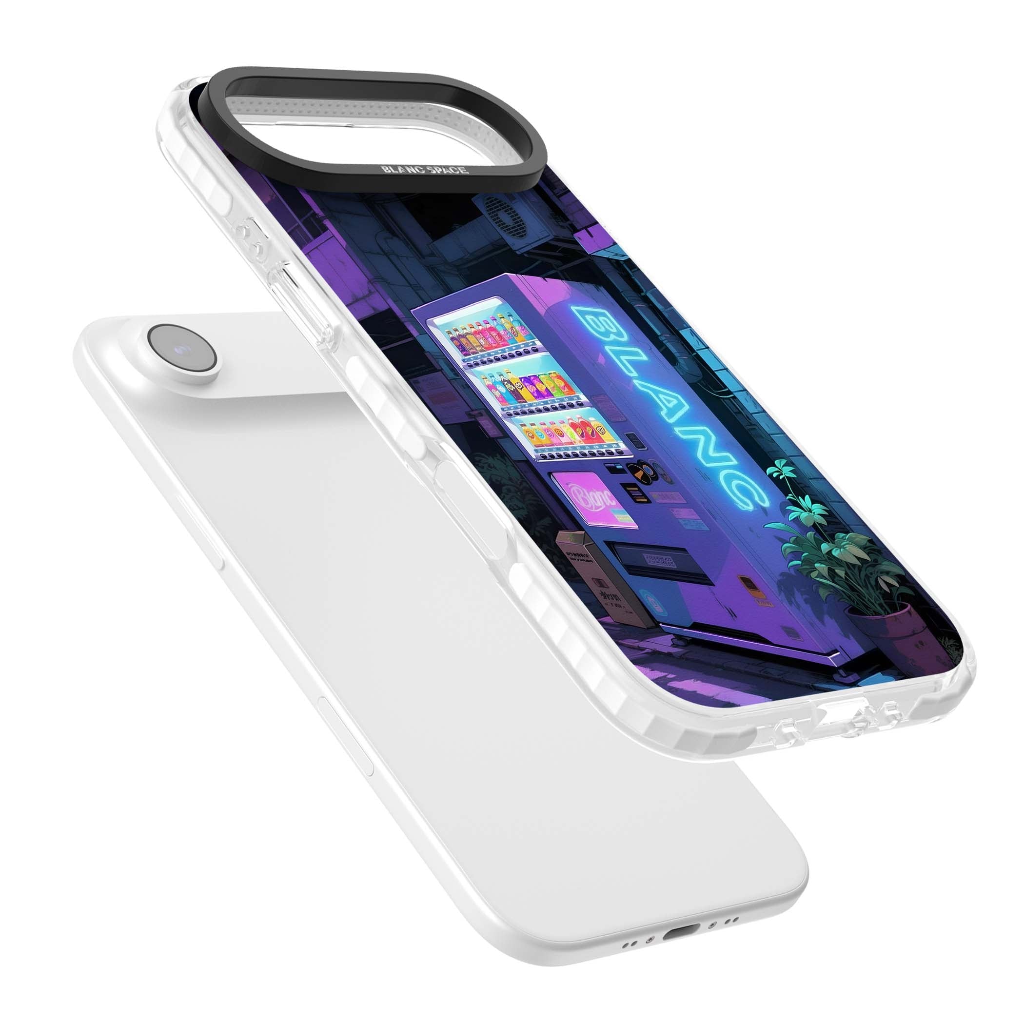 Shibuya Glow Japanese iPhone case featuring a glowing Tokyo vending machine, neon signage, and moody purple alleyway | Impact Magsafe case for iPhone Air