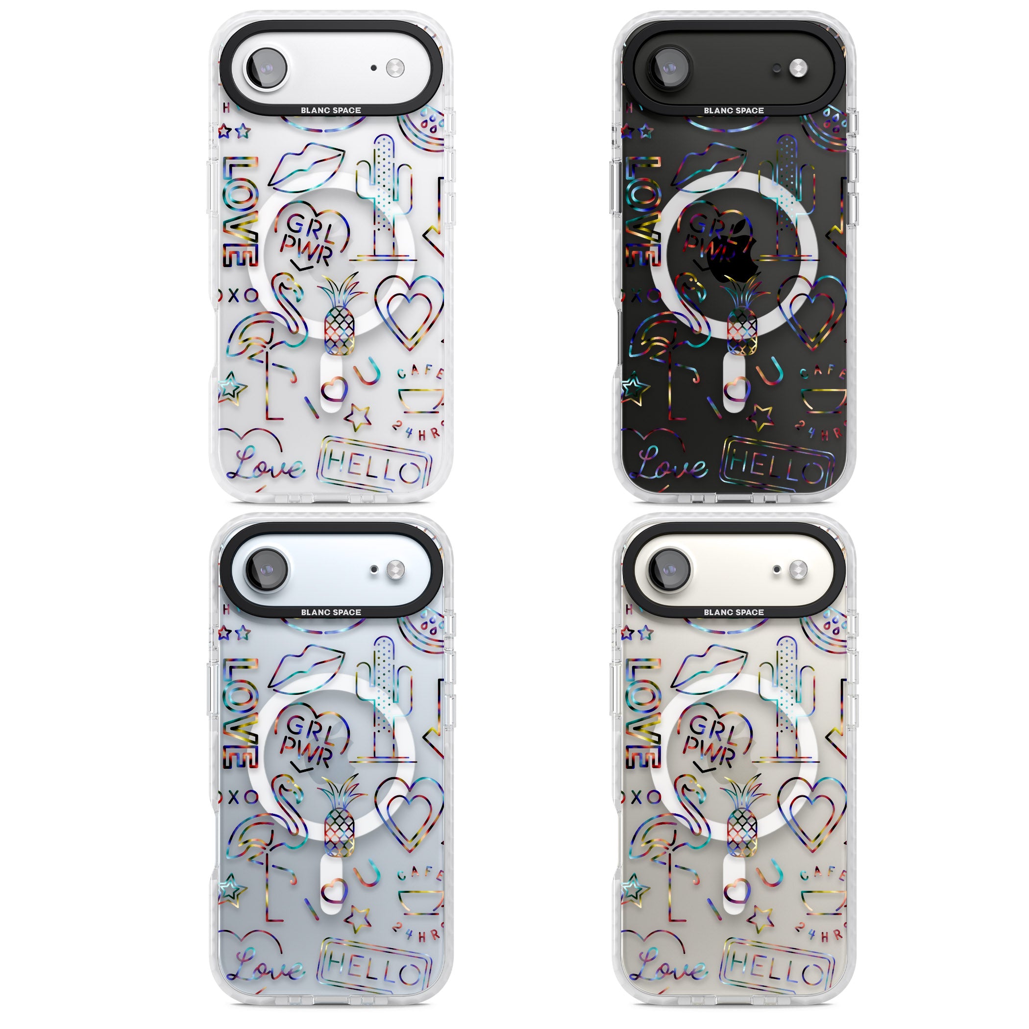 Funky Nebula Neon Sign iPhone 17 Air Impact Pro Clear Phone Case APT Impact Protection