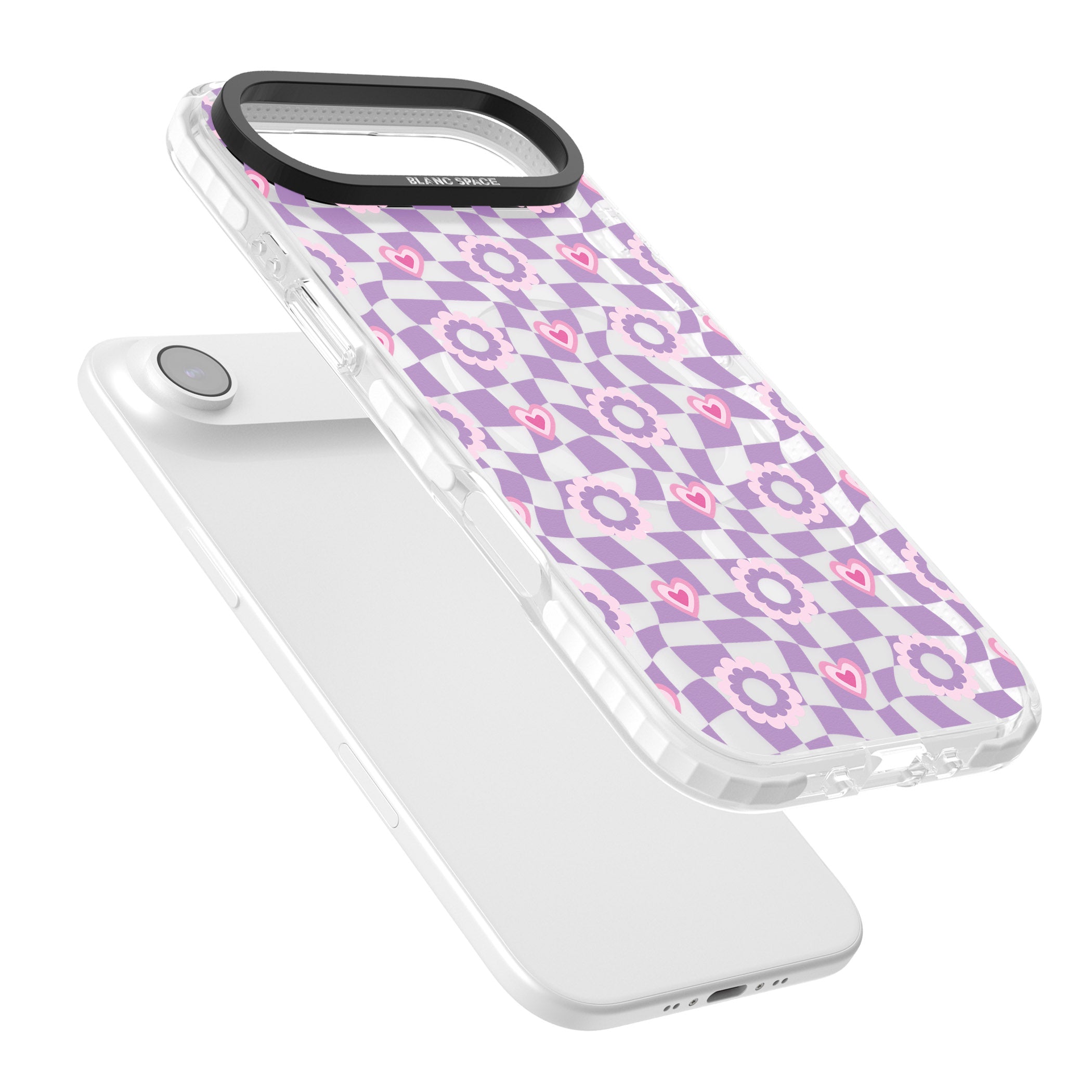 Checkered Love Pattern iPhone 17 Air Impact Pro Clear Phone Case Colours