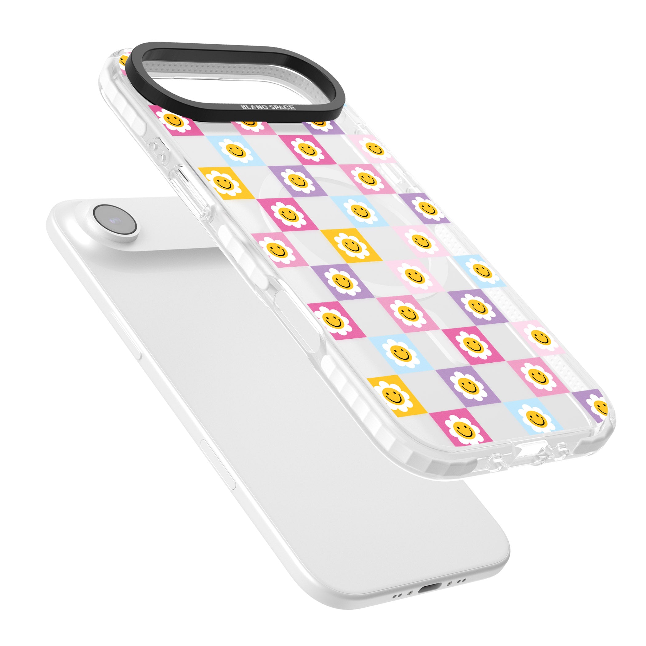 Daisy Squares Pattern iPhone 17 Air Impact Pro Clear Phone Case Colours