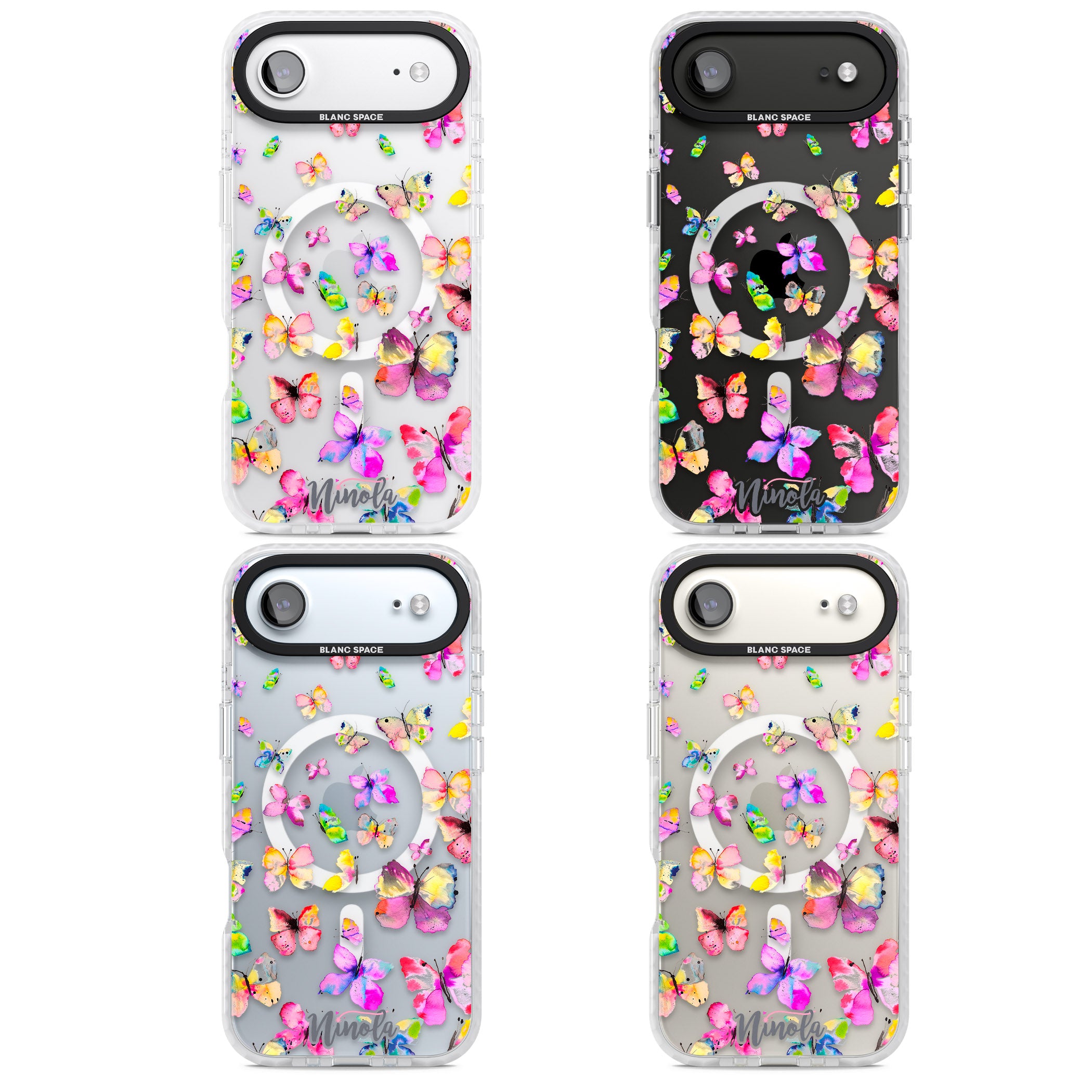 Watercolor Butterflies iPhone 17 Air Impact Pro Clear Phone Case APT Impact Protection