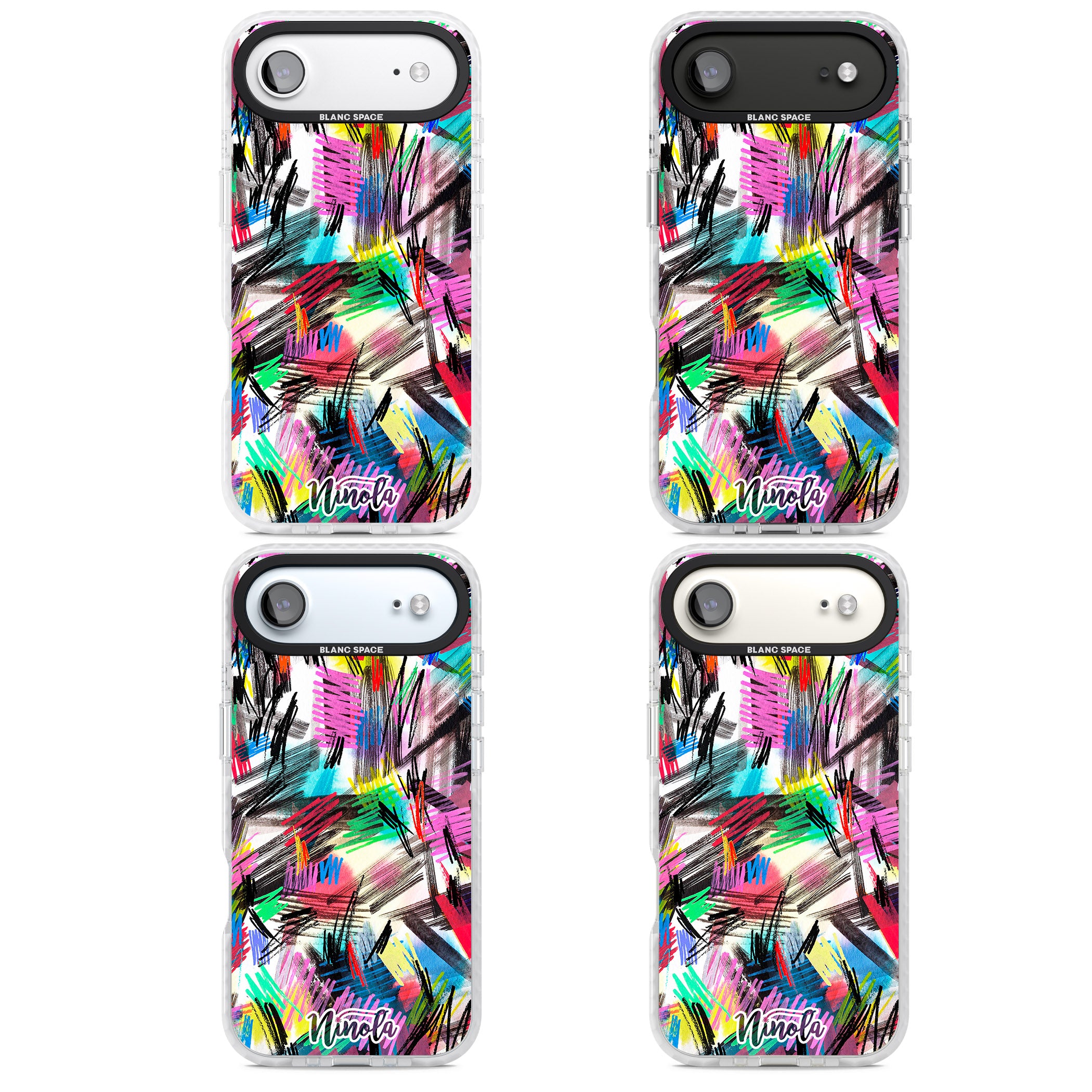 Wild Strokes Rainbow iPhone 17 Air Impact Pro Clear Phone Case APT Impact Protection