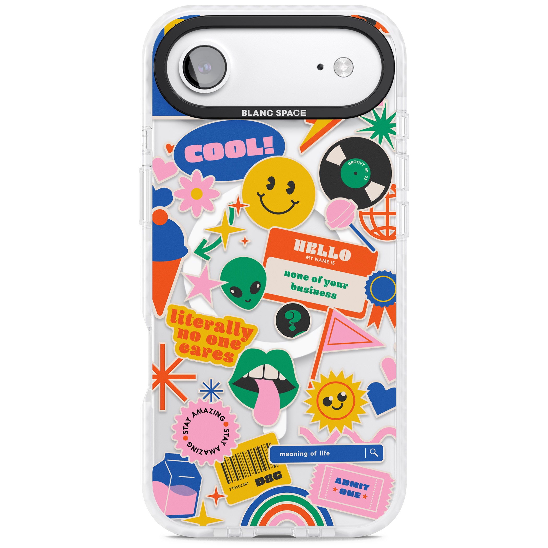 Nostalgic Sticker Vibes iPhone 17 Air Impact Pro Clear Phone Case