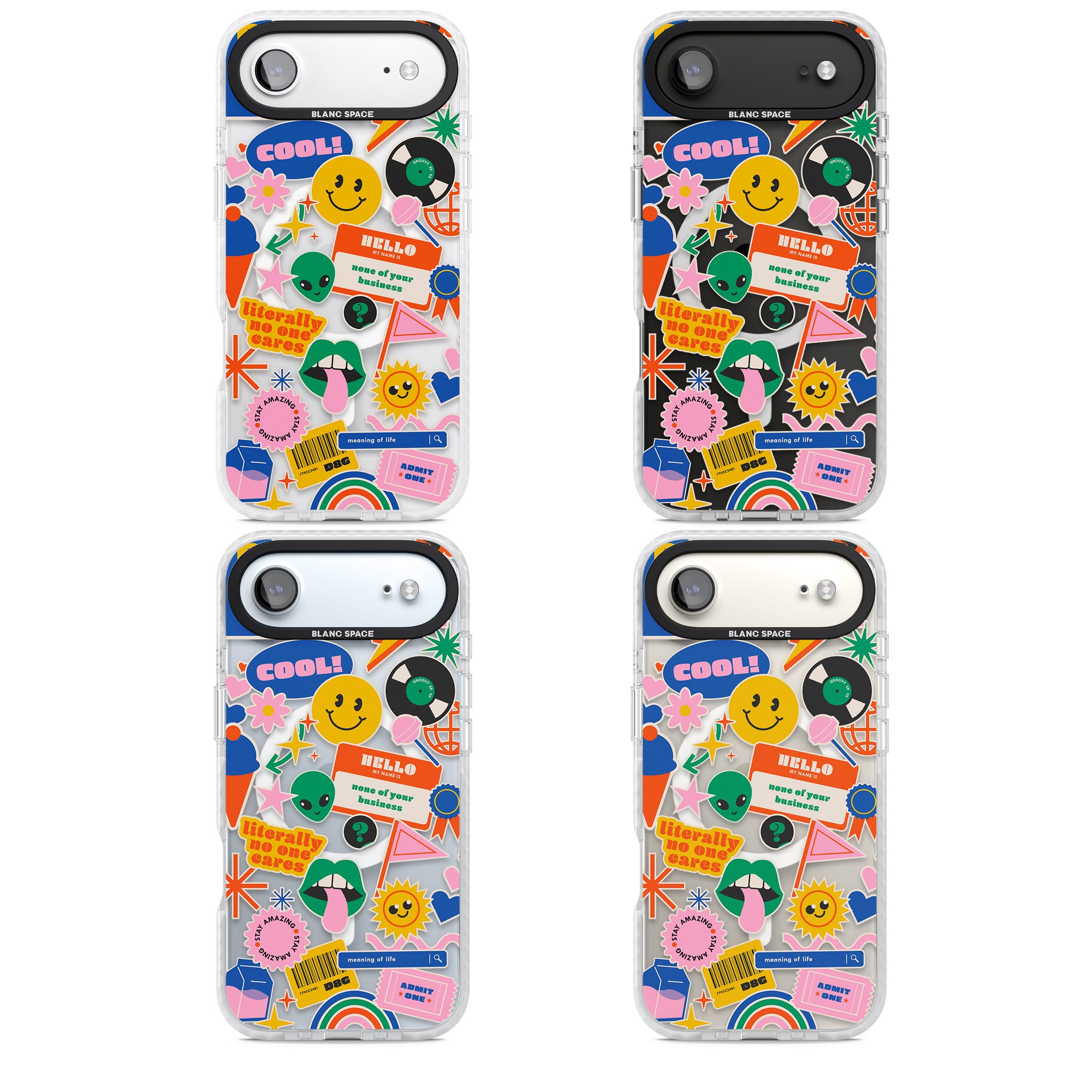 Nostalgic Sticker Vibes iPhone 17 Air Impact Pro Clear Phone Case APT Impact Protection