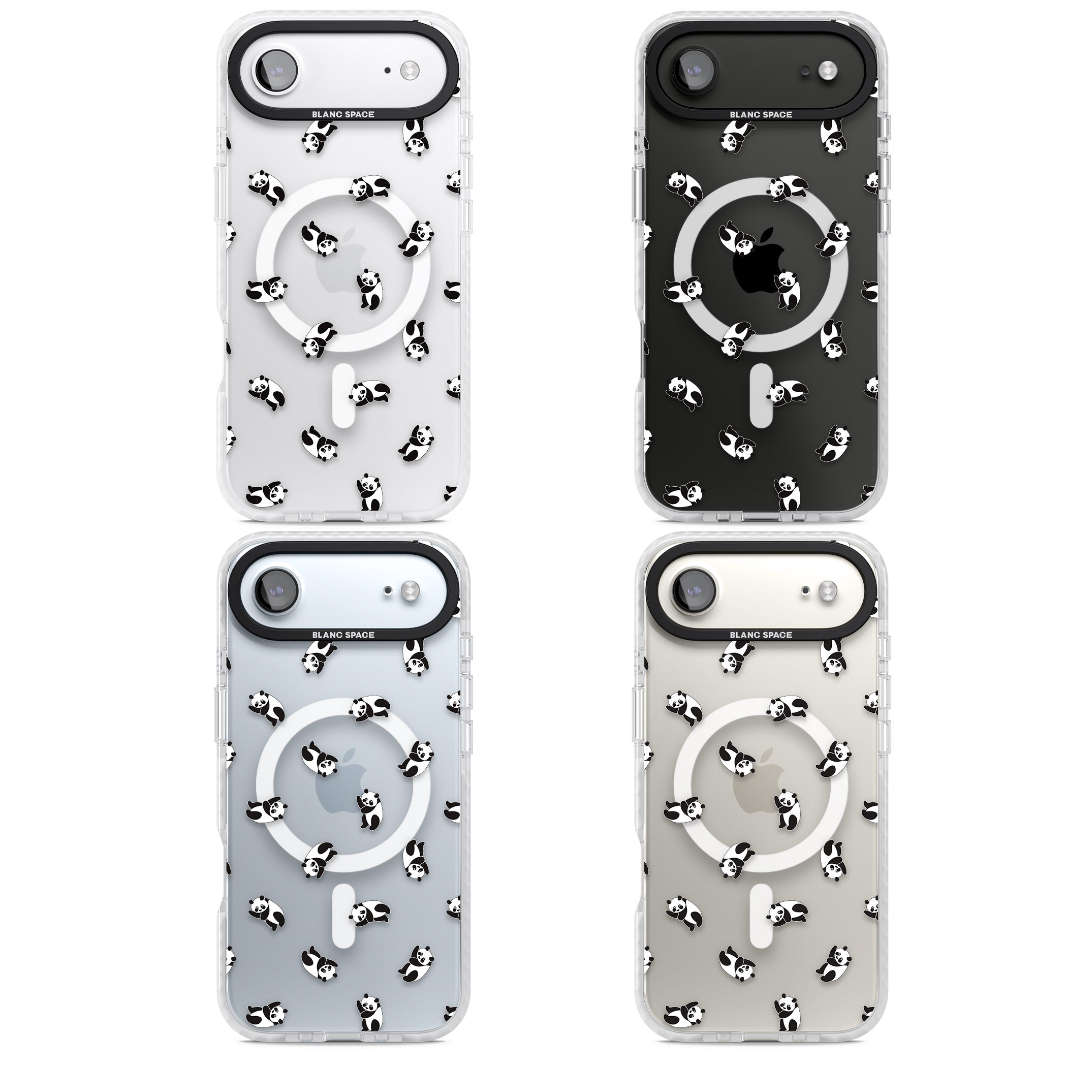 Tiny Panda Pattern iPhone 17 Air Impact Pro Clear Phone Case APT Impact Protection