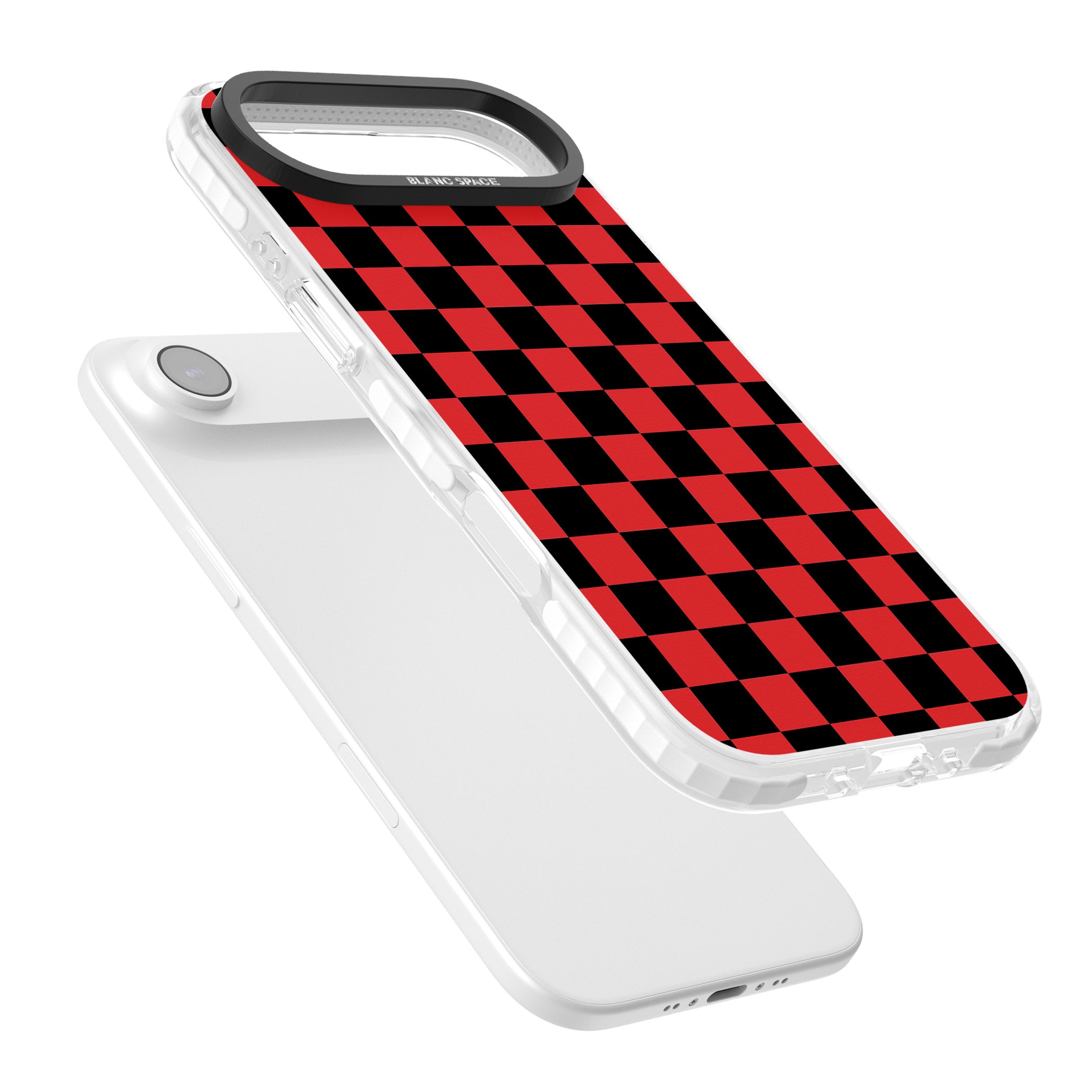 Red Black Checkered iPhone 17 Air Impact Pro Clear Phone Case Colours