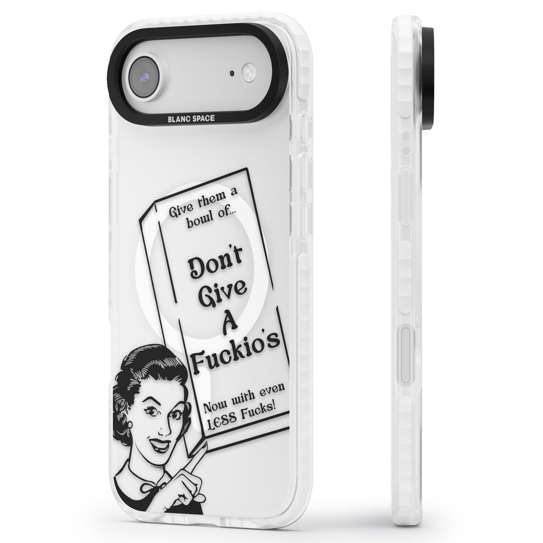 Dont Give A F Ckios Cereal iPhone 17 Air Impact Pro Clear Phone Case Side Profile