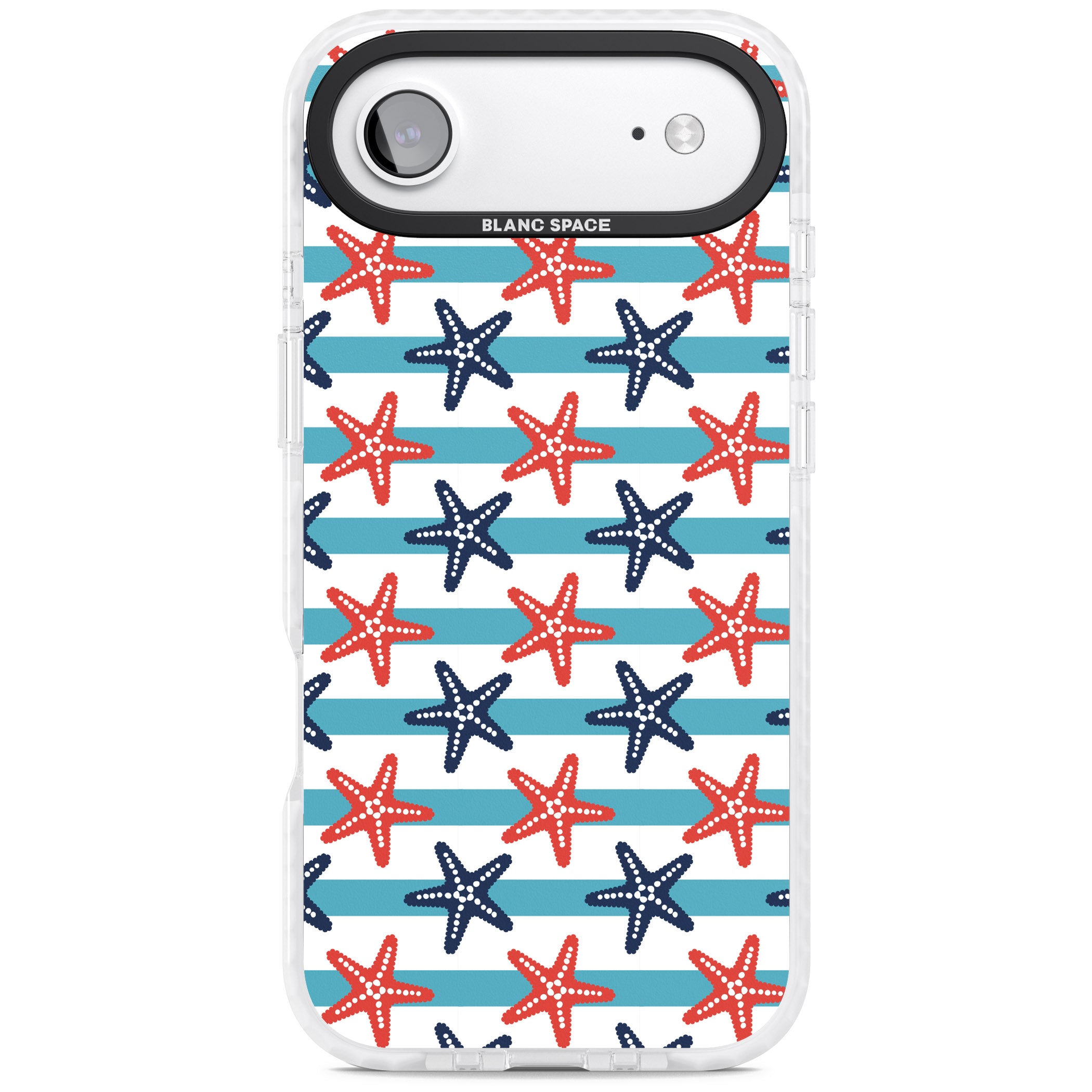 Nautical Starfish Stripe iPhone 17 Air Impact Pro Clear Phone Case