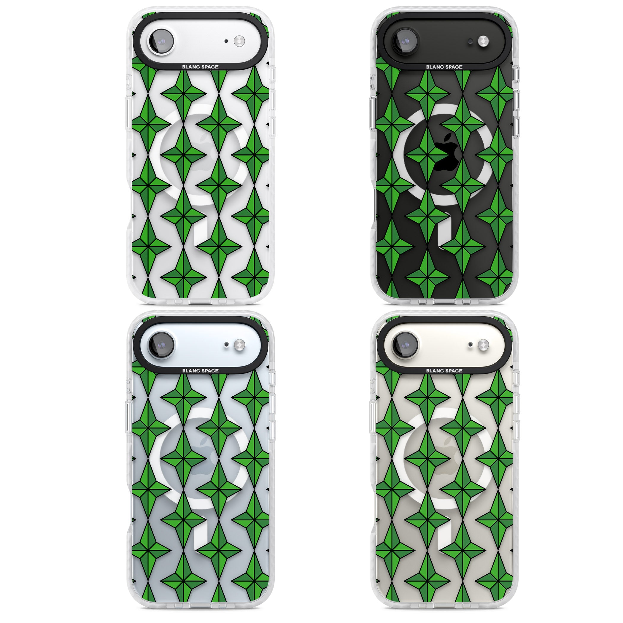 Emerald Stars Pattern (Clear) iPhone 17 Air Impact Pro Clear Phone Case APT Impact Protection
