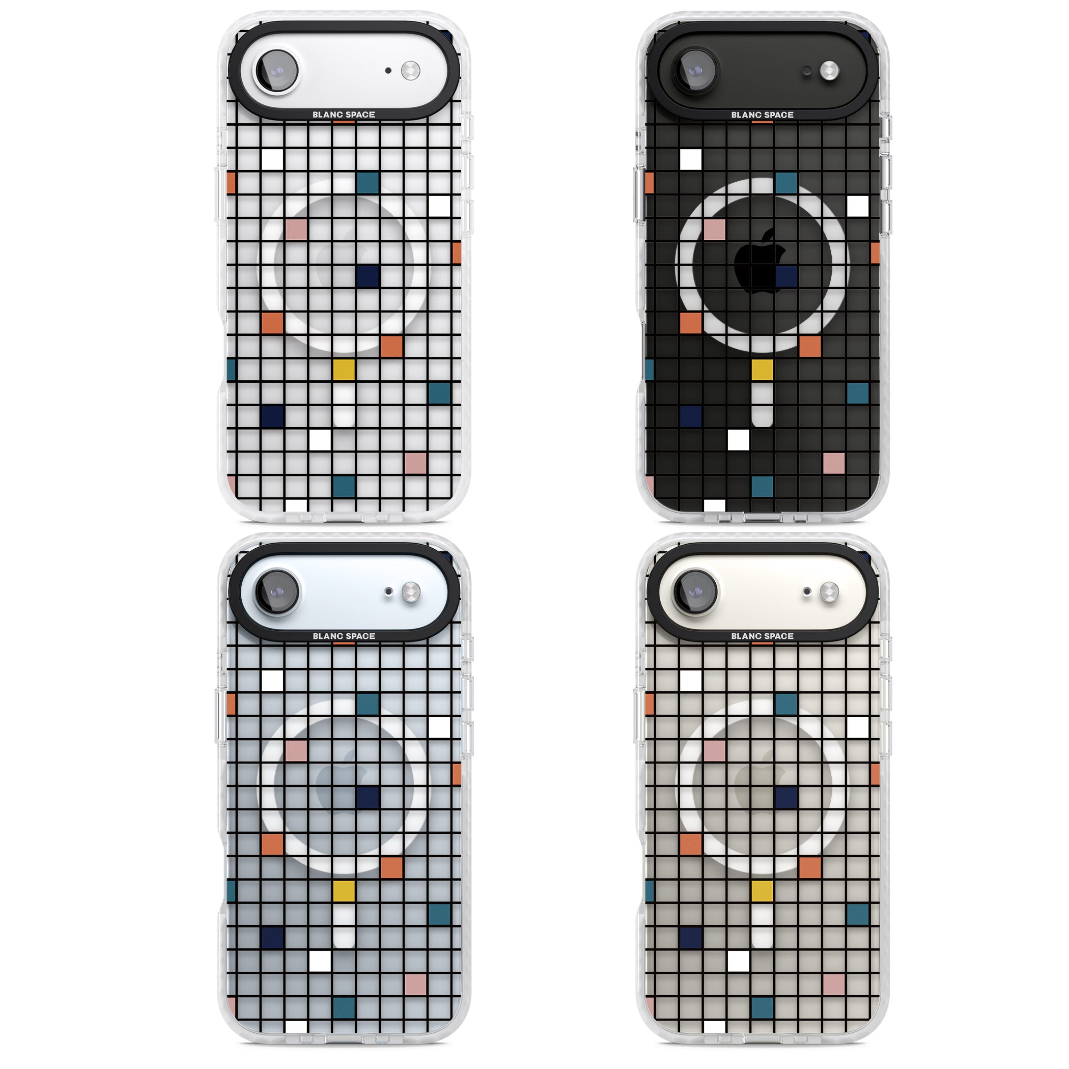 Earthtone Clear Geometric Grid iPhone 17 Air Impact Pro Clear Phone Case APT Impact Protection