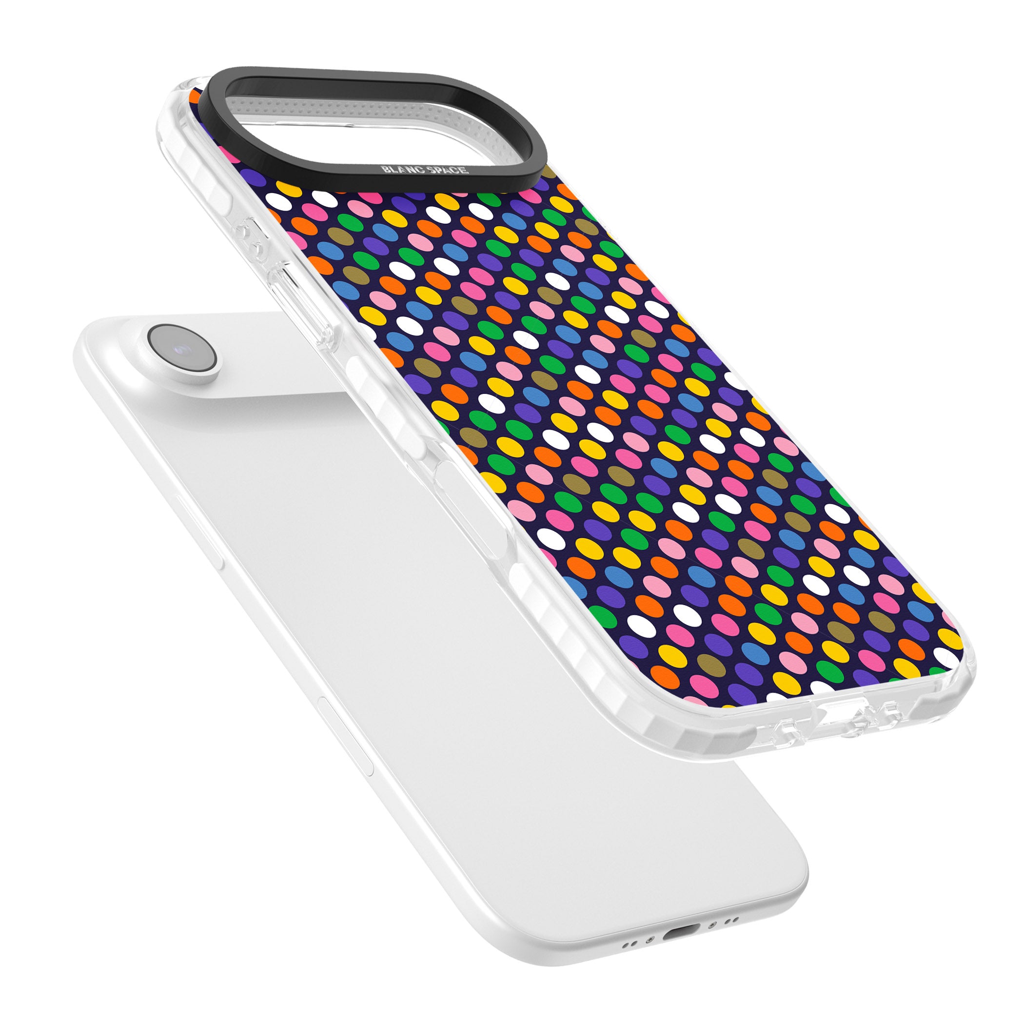Multicolour Polka Dot Fiesta (Purple) iPhone 17 Air Impact Pro Clear Phone Case Colours