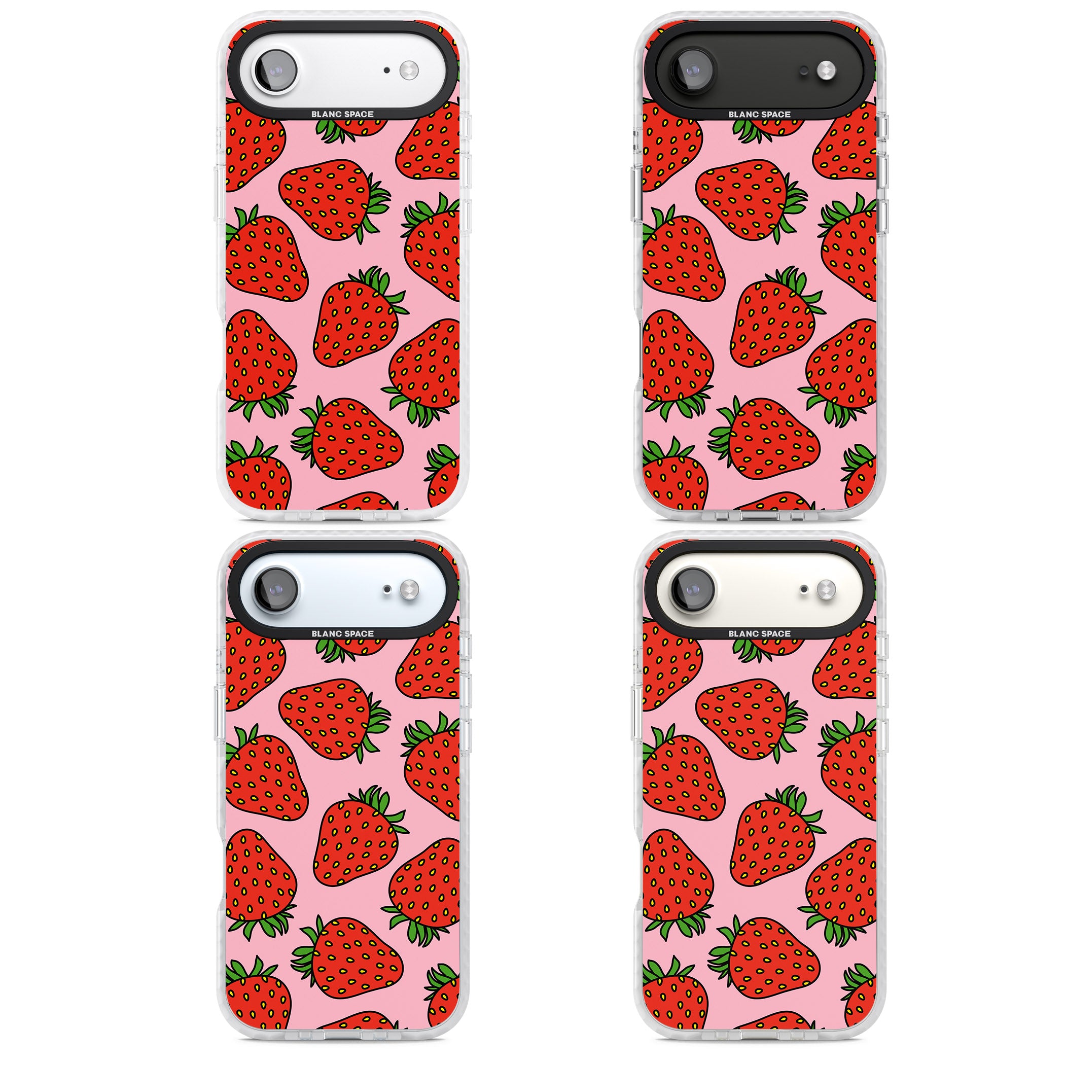 Strawberry Pattern (Pink) iPhone 17 Air Impact Pro Clear Phone Case APT Impact Protection