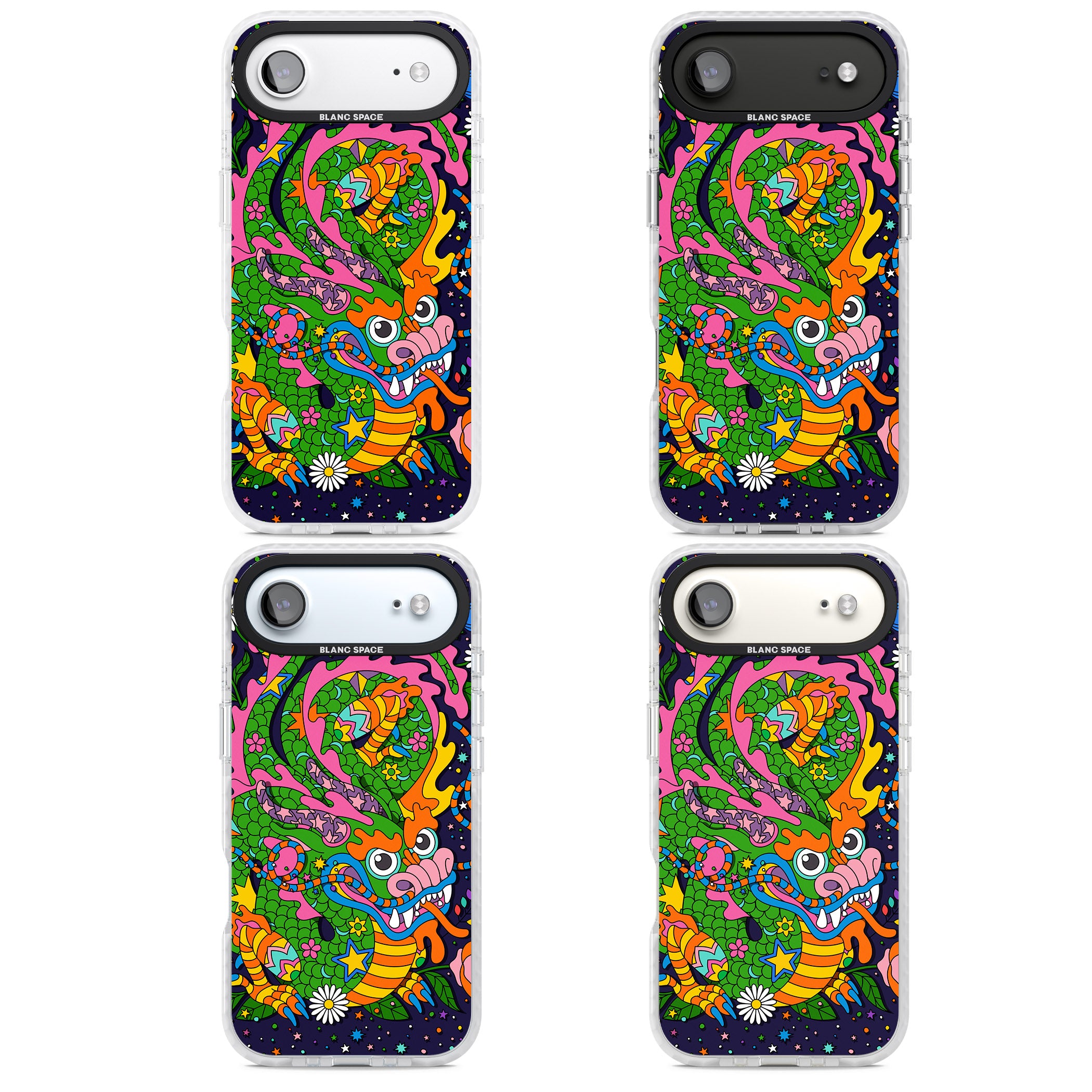 Psychedelic Jungle Dragon (Purple) iPhone 17 Air Impact Pro Clear Phone Case APT Impact Protection