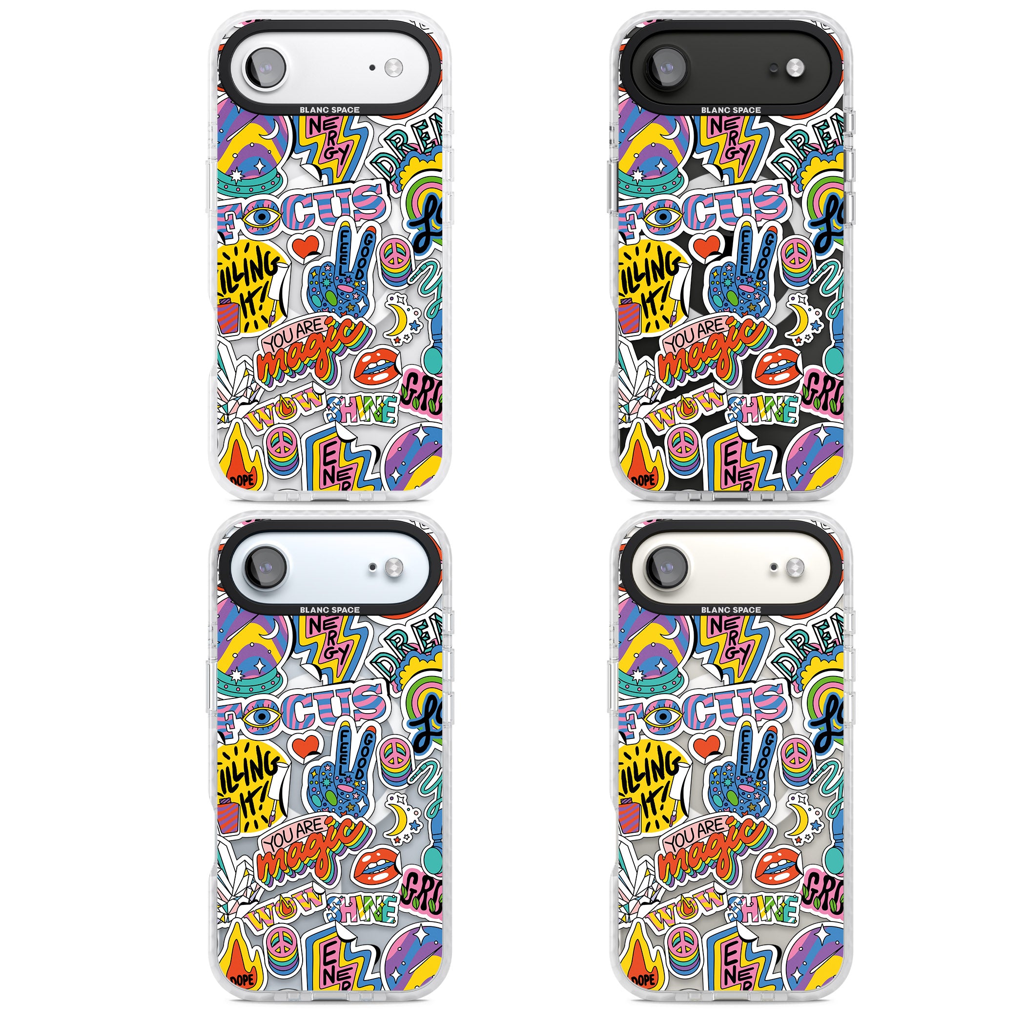 Magic Sticker Collage iPhone 17 Air Impact Pro Clear Phone Case APT Impact Protection