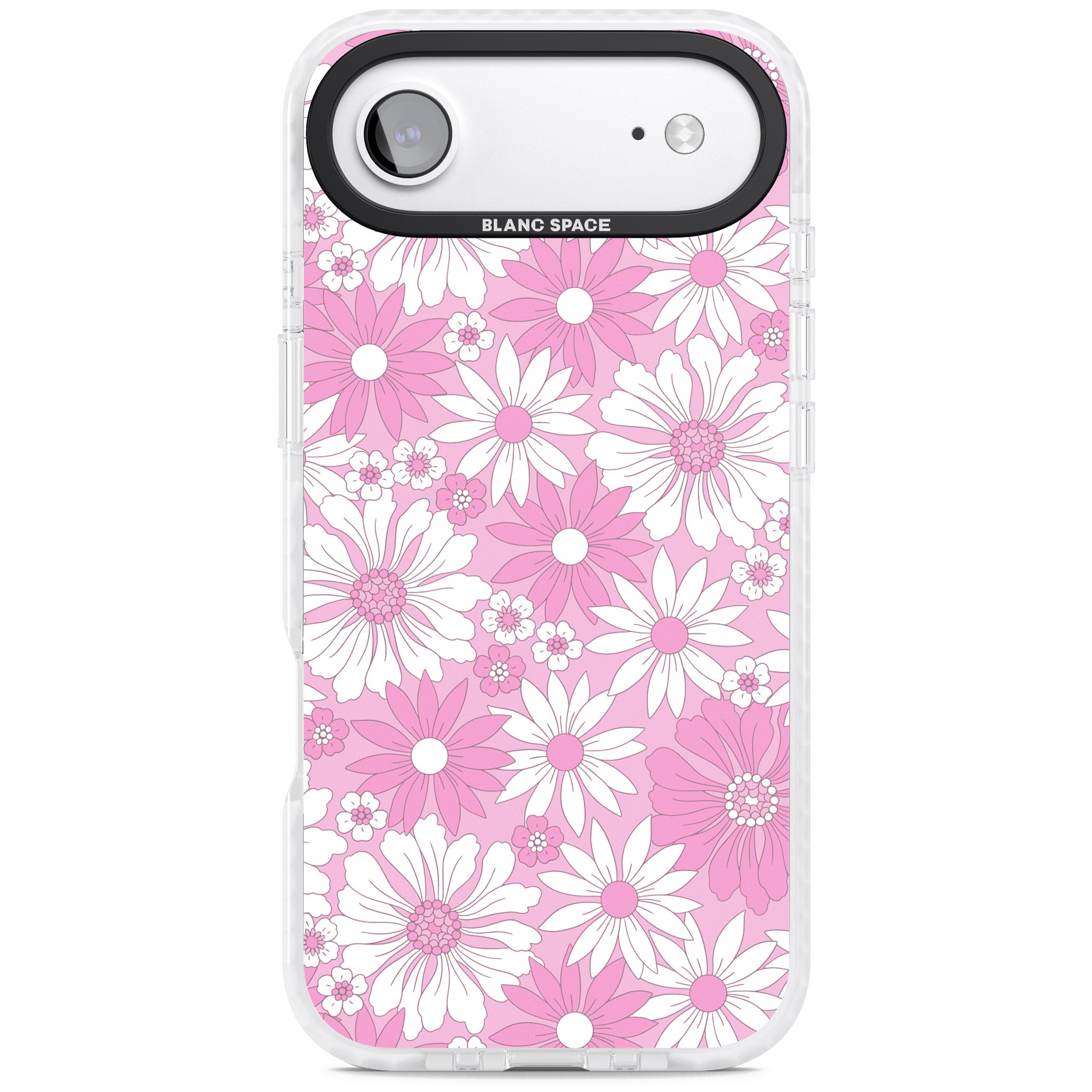 Pink White Flowers iPhone 17 Air Impact Pro Clear Phone Case