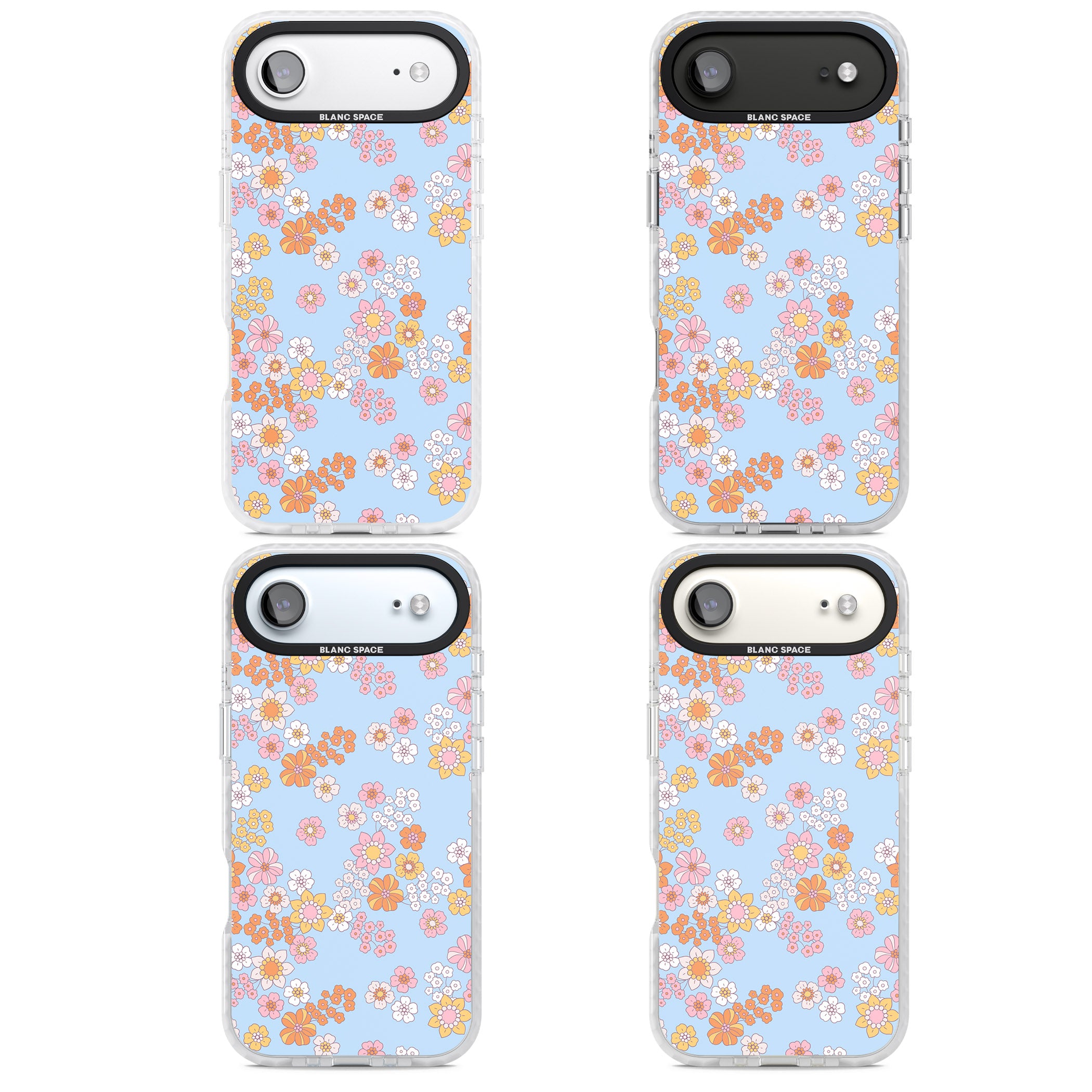 Lake Blue Flower Mix iPhone 17 Air Impact Pro Clear Phone Case APT Impact Protection