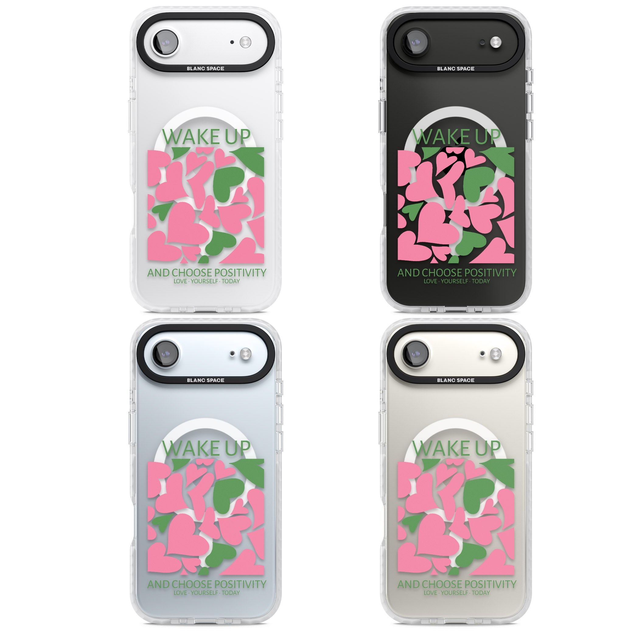 Wake Up And Choose Positivity iPhone 17 Air Impact Pro Clear Phone Case APT Impact Protection