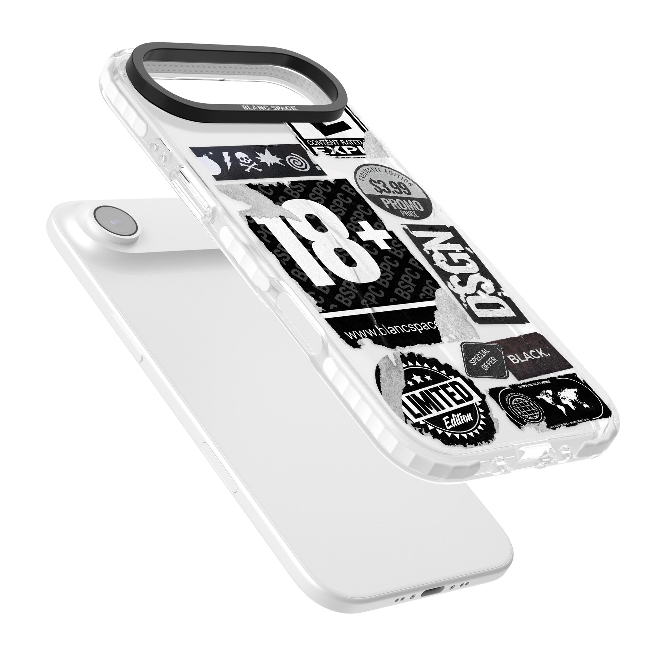 Black Sticker Mix iPhone 17 Air Impact Pro Clear Phone Case Colours