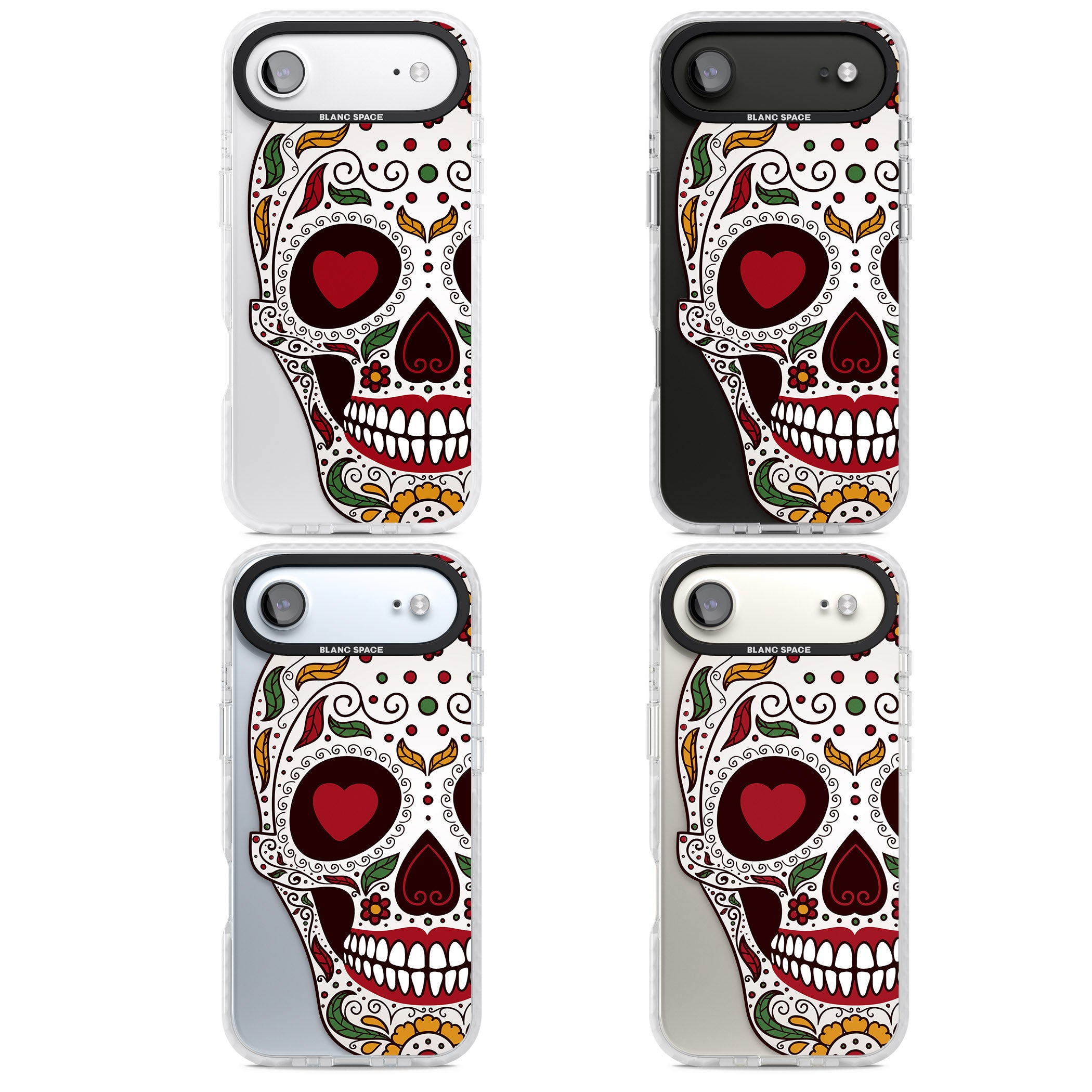 Autumn Sugar Skull iPhone 17 Air Impact Pro Clear Phone Case APT Impact Protection
