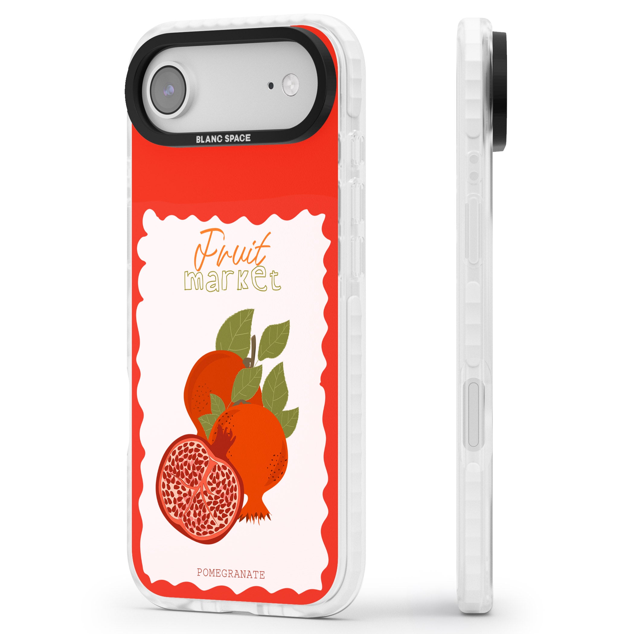 Fruit Market Pomegranate iPhone 17 Air Impact Pro Clear Phone Case Side Profile