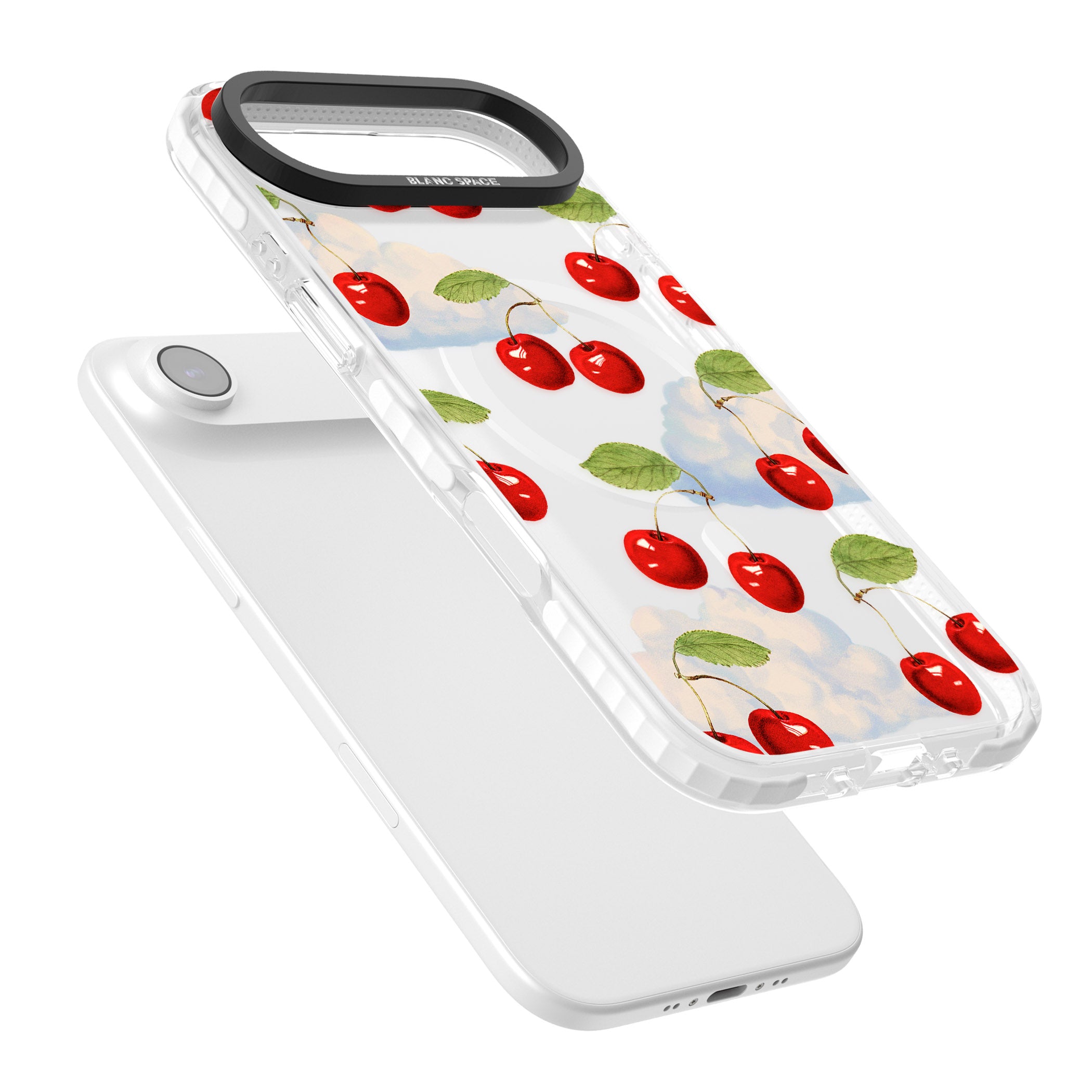 Vintage Cherries & Clouds iPhone 17 Air Impact Pro Clear Phone Case Colours